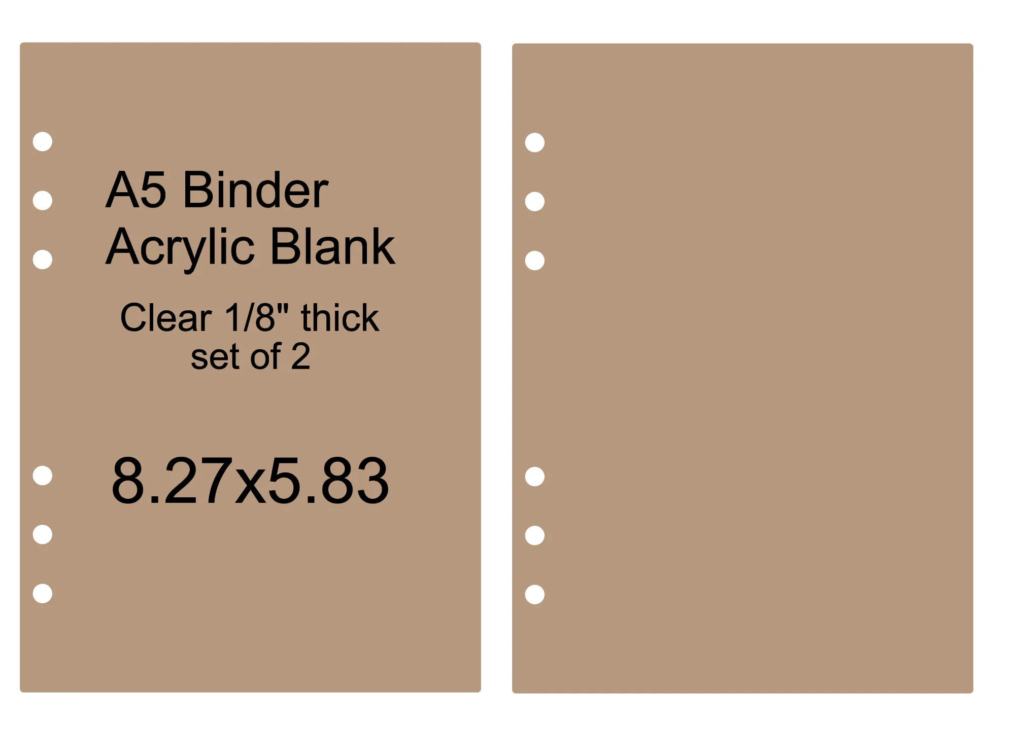 A5 Binder Covers Acrylic Blanks