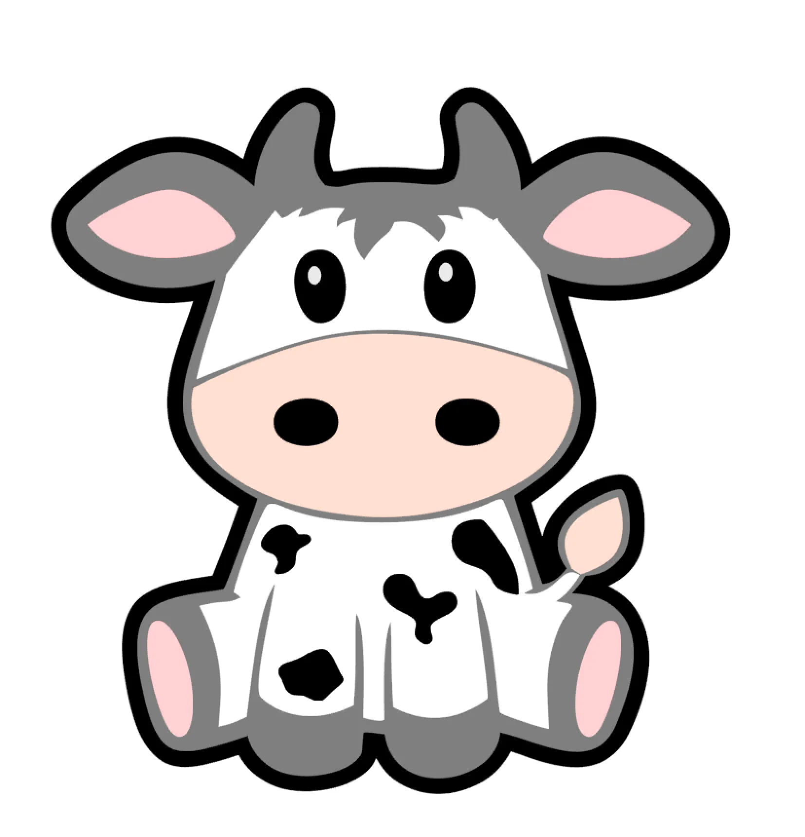 Baby Cow Sitting Acrylic Blank