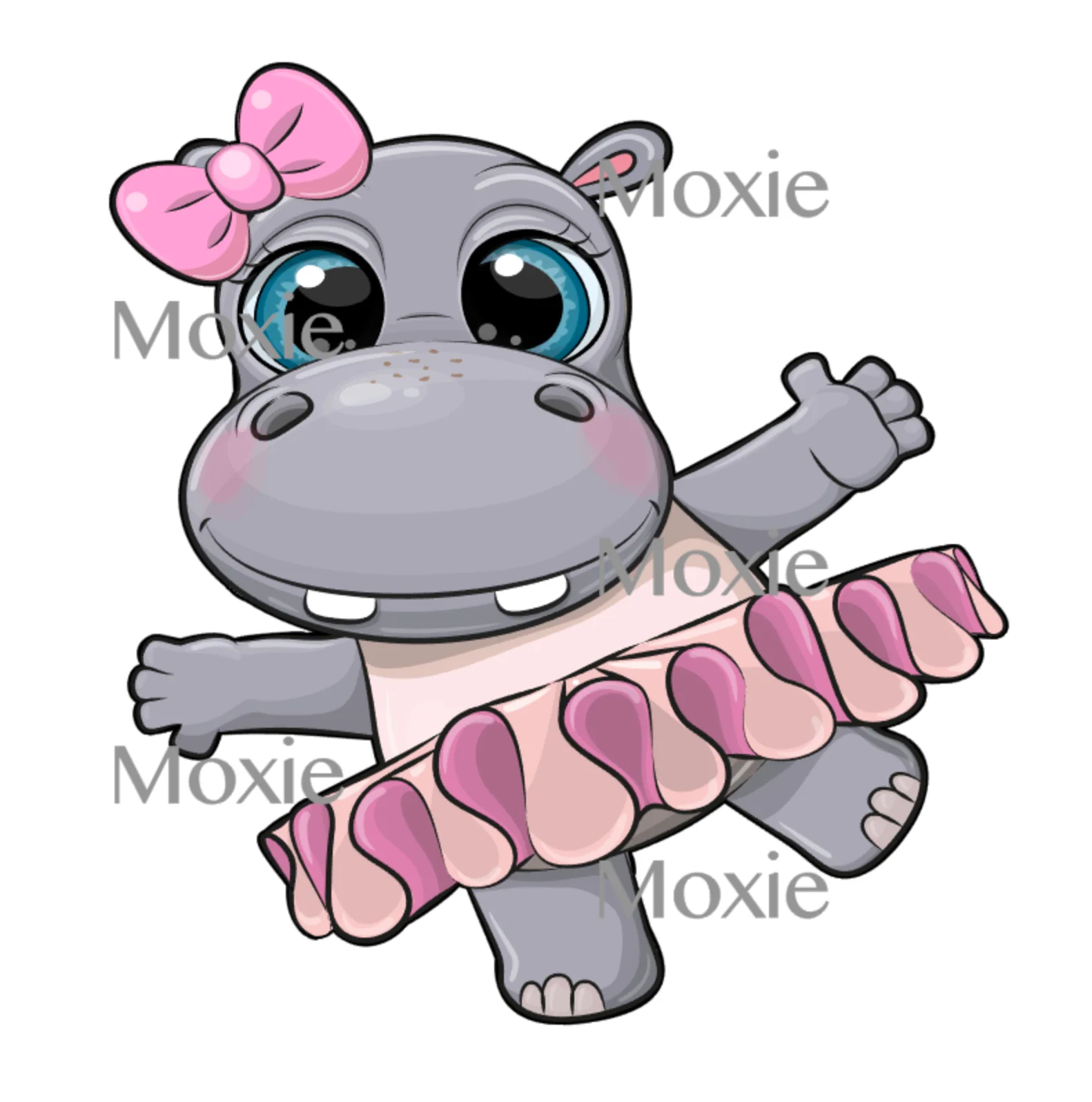 Ballerina Hippo Decal & Acrylic Blank COMBO