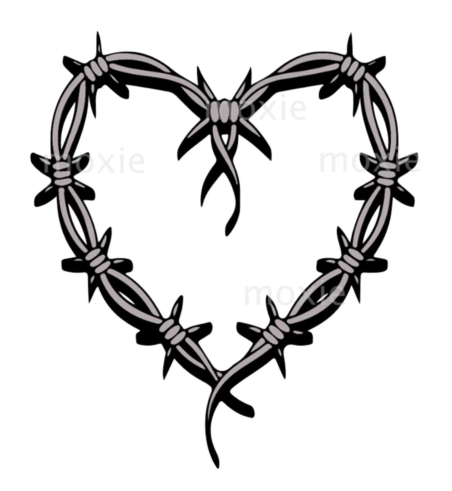 Barbed Wire Heart Decal & Acrylic Blank COMBO