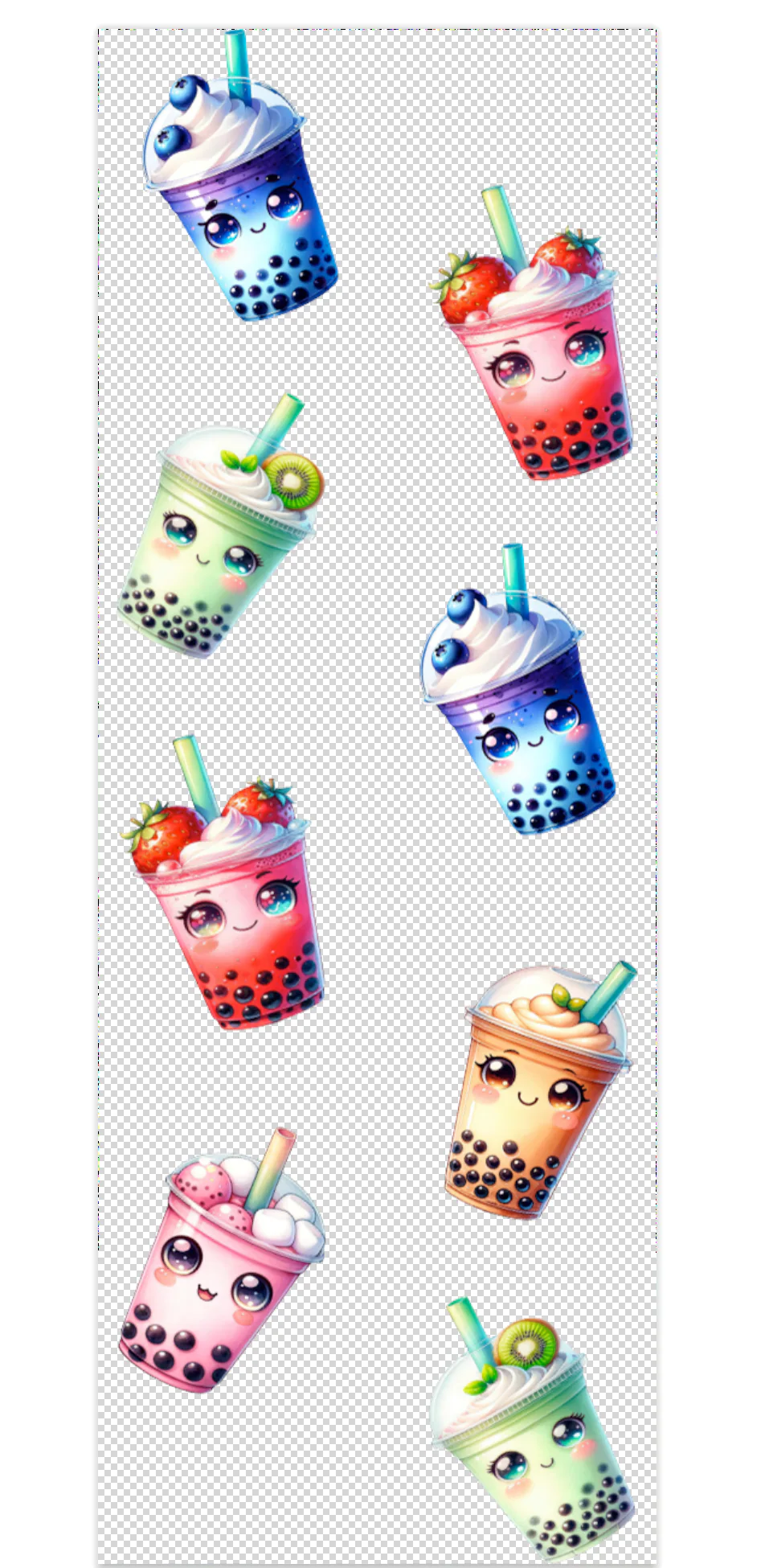 Boba Tea Pen Wrap UV DTF