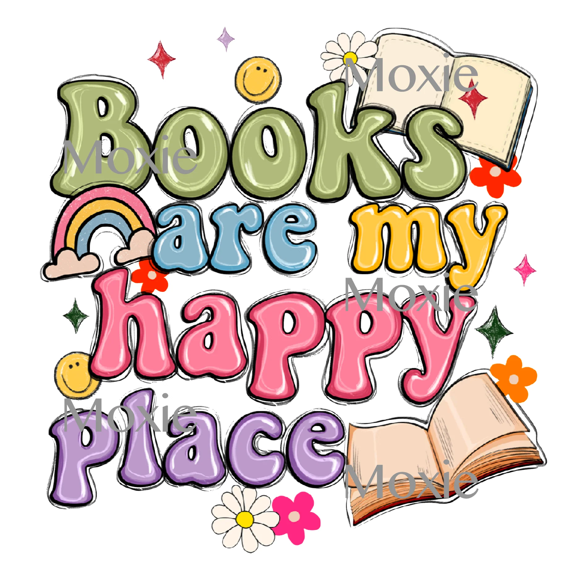 Books Are My Happy Place UV DTF