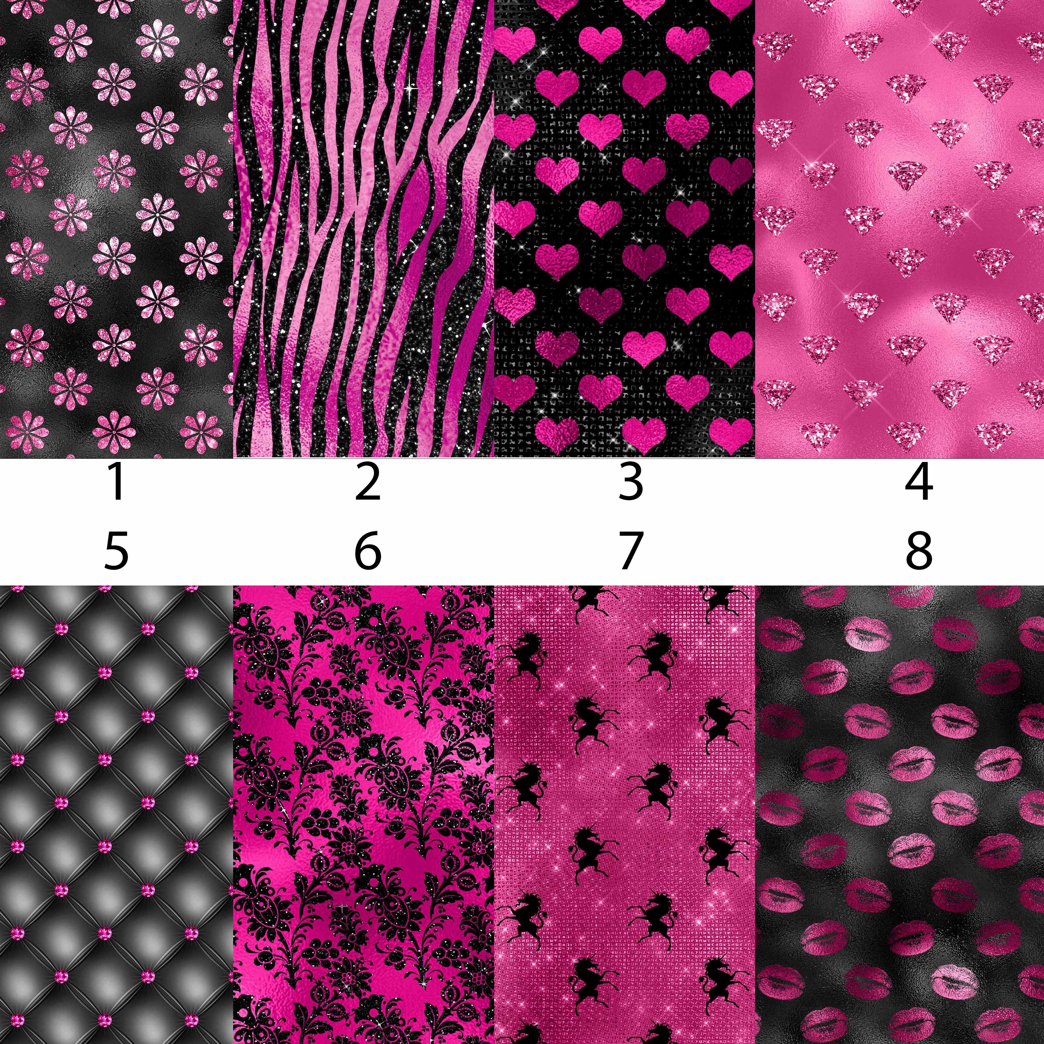 Bright Pink & Black GLAM Vinyl