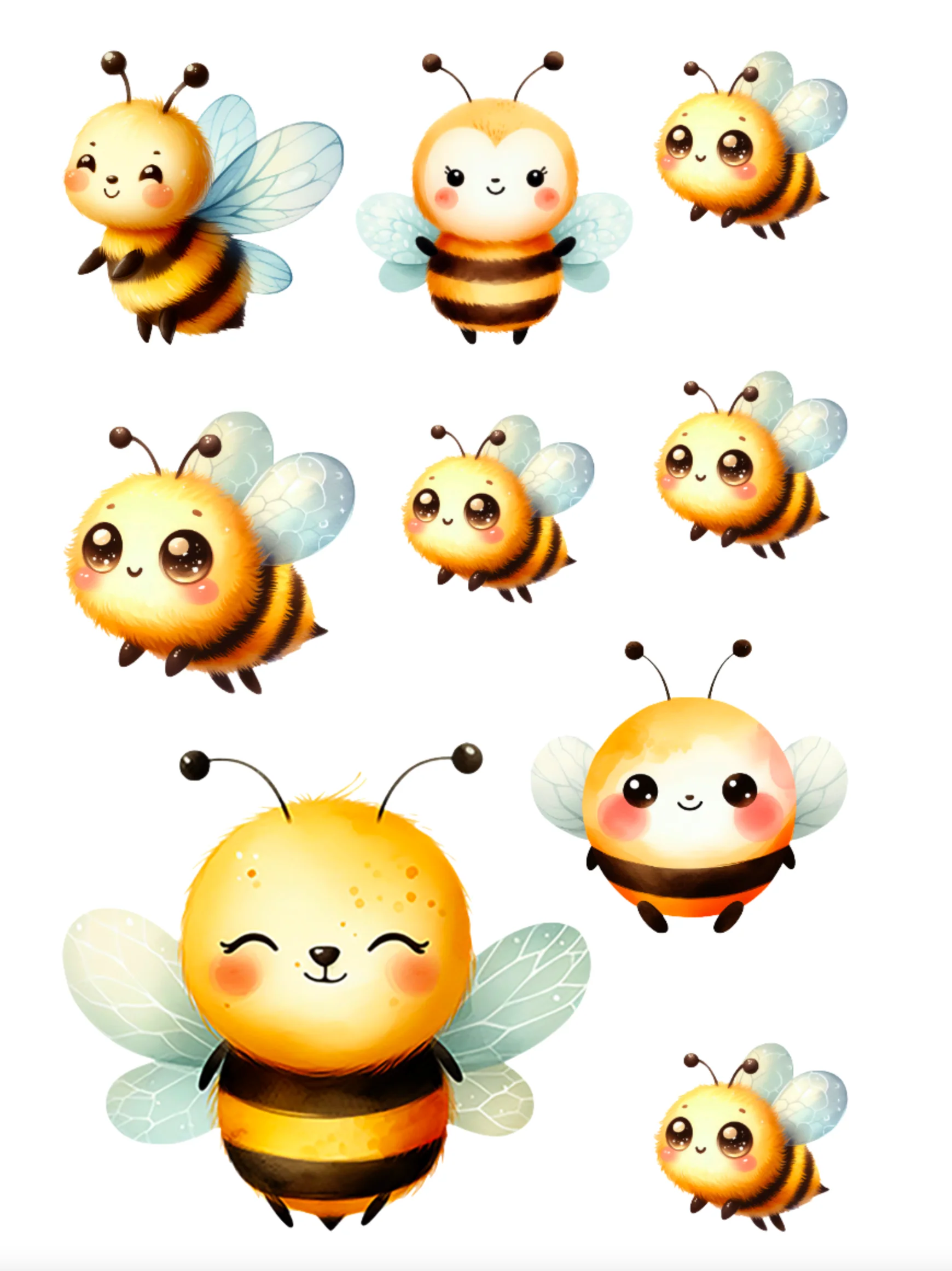 Bumblebees Elements Sheet UV DTF