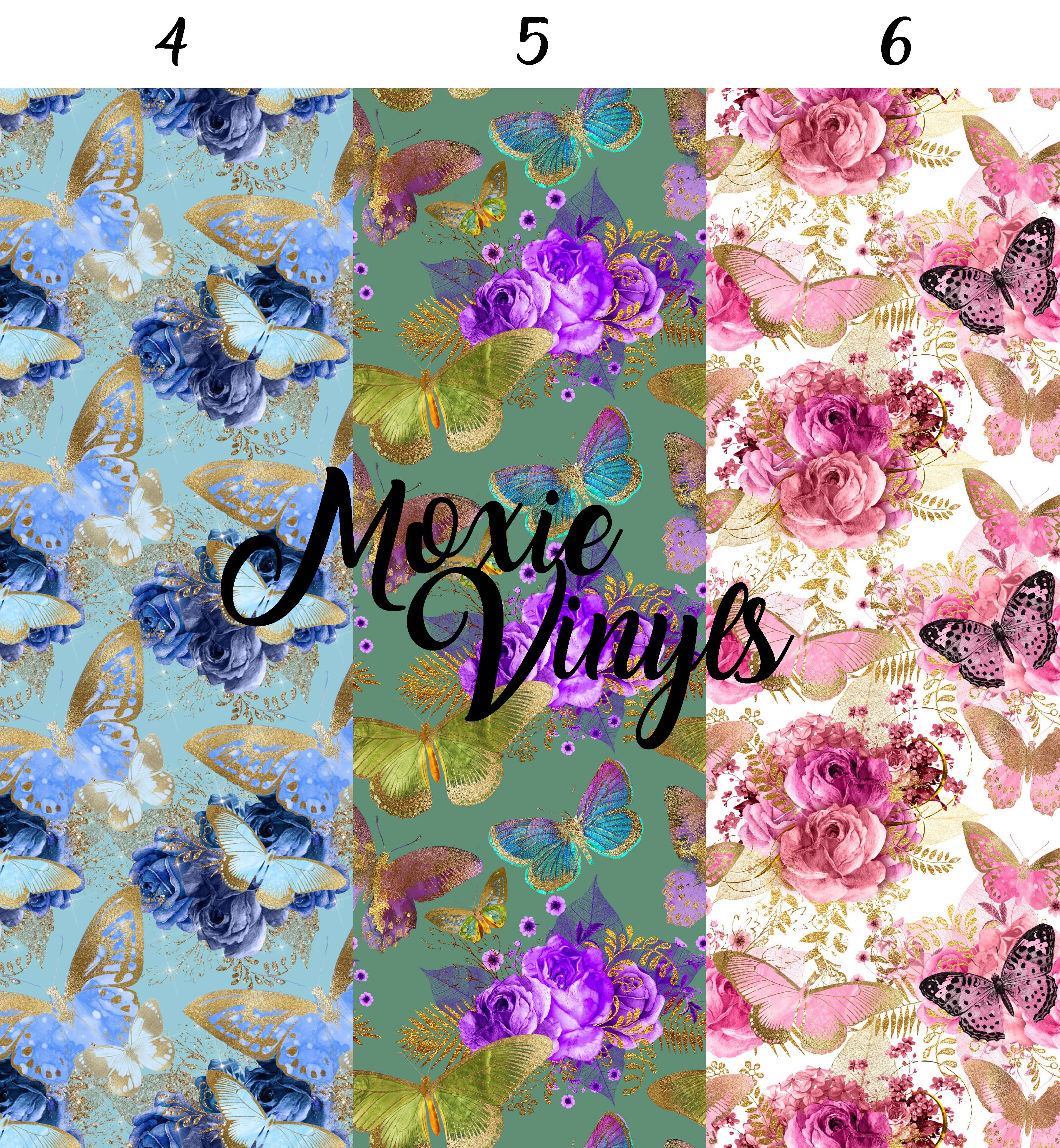 Butterfly Flowers 456 Vinyl