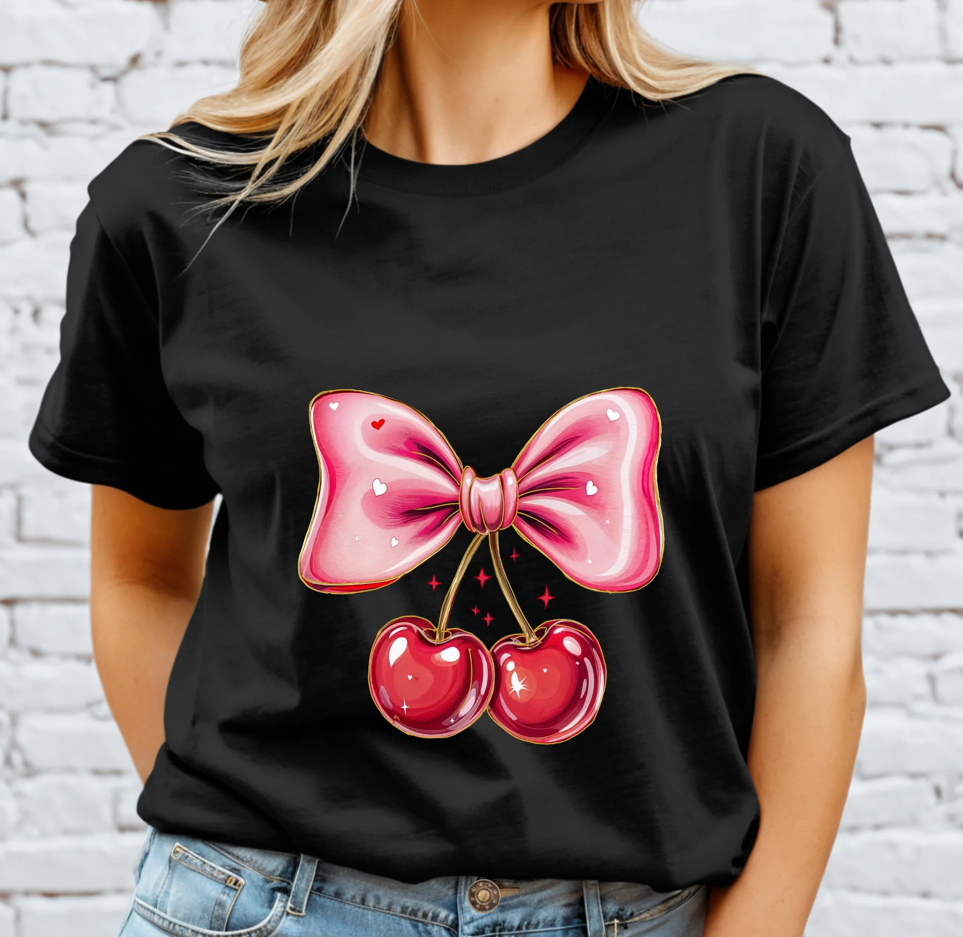Cherry Bow DTF Transfer