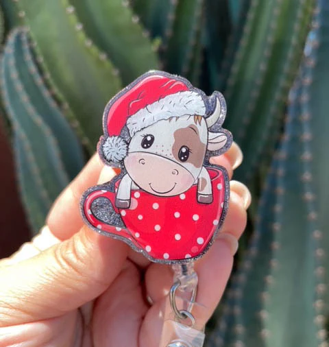 Christmas Cow Decal & Acrylic Blank COMBO - Image 3