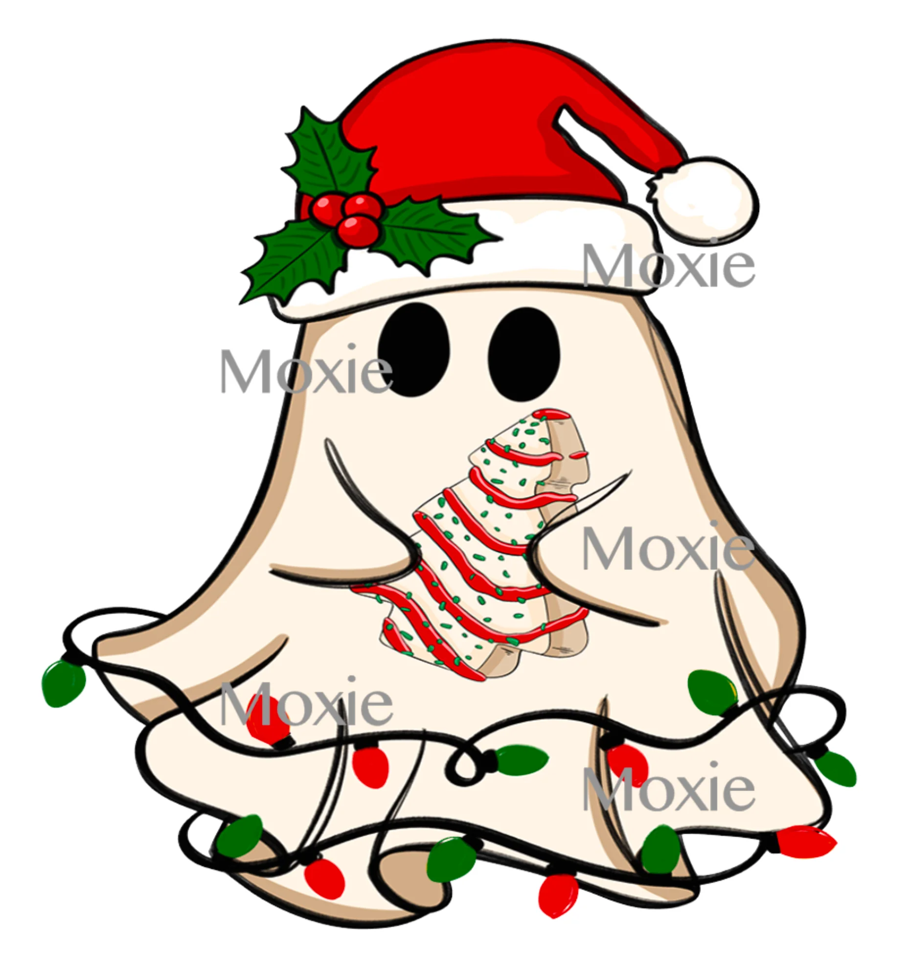 Christmas Ghost Decal & Acrylic Blank COMBO