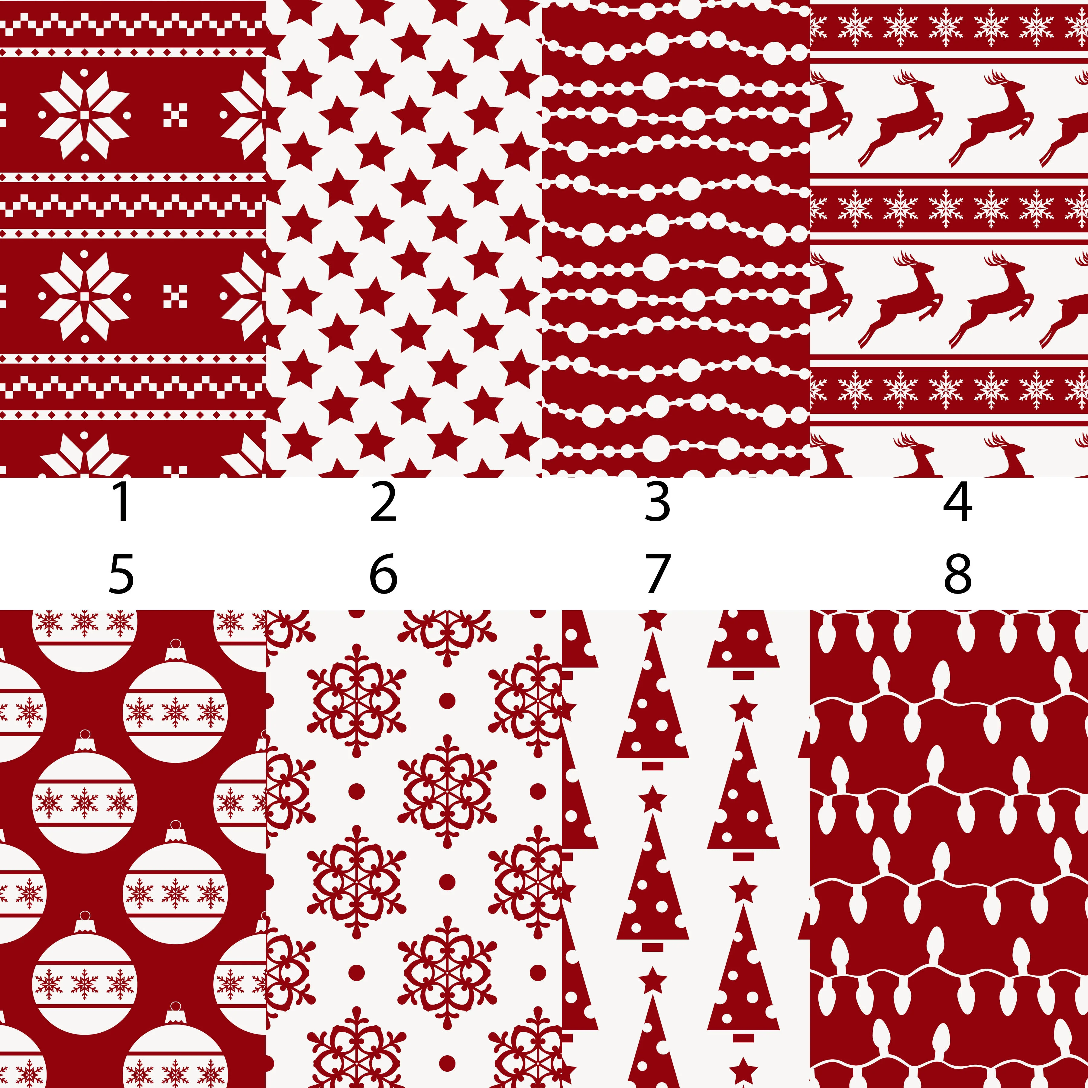 Christmas Red Prints 1-8 Vinyl