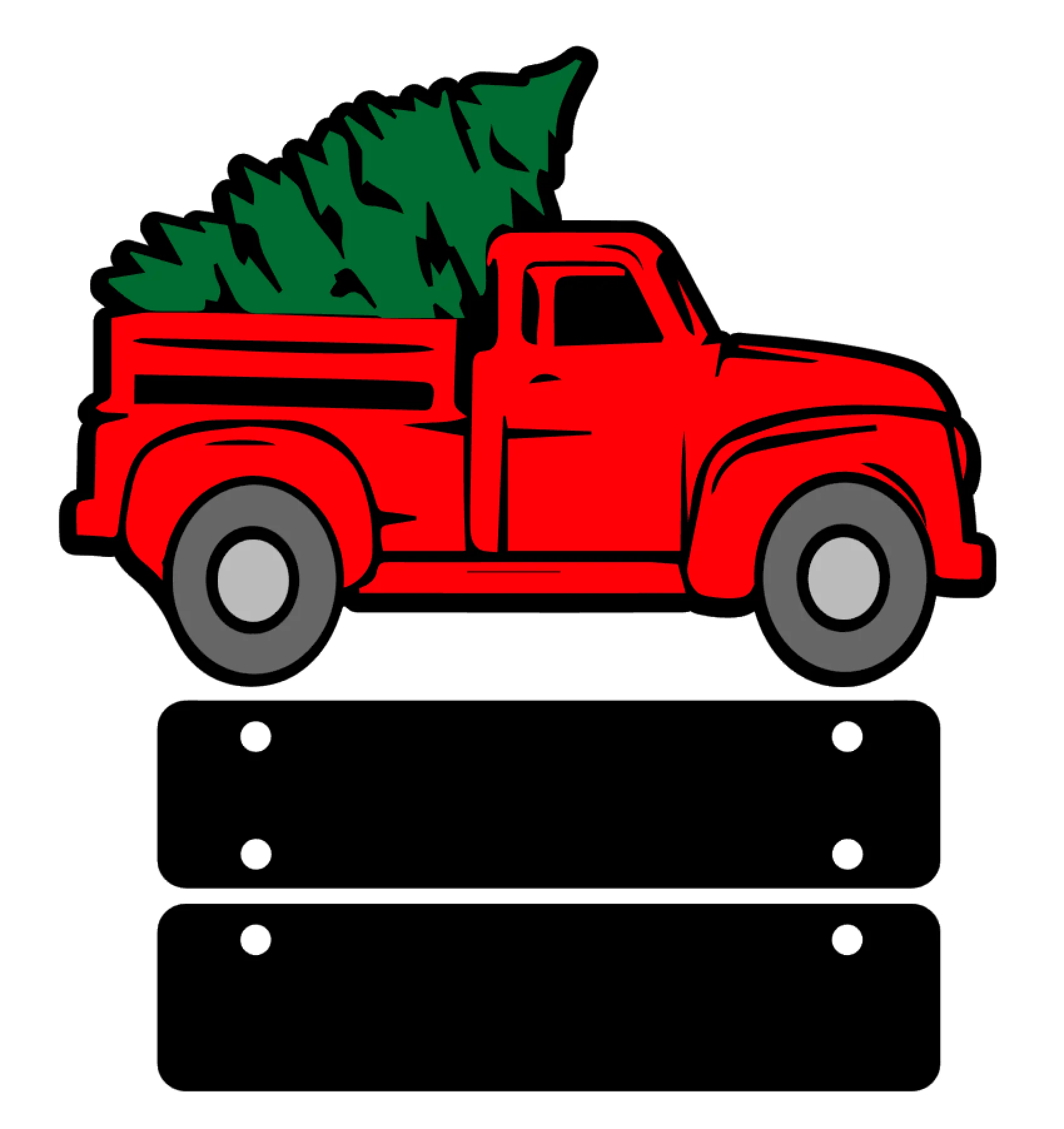 Christmas Tree Truck w/ Signs Acrylic Blank - Image 2
