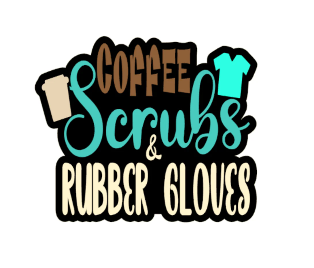 Coffee Scrubs Rubber Gloves Badge Reel Blank