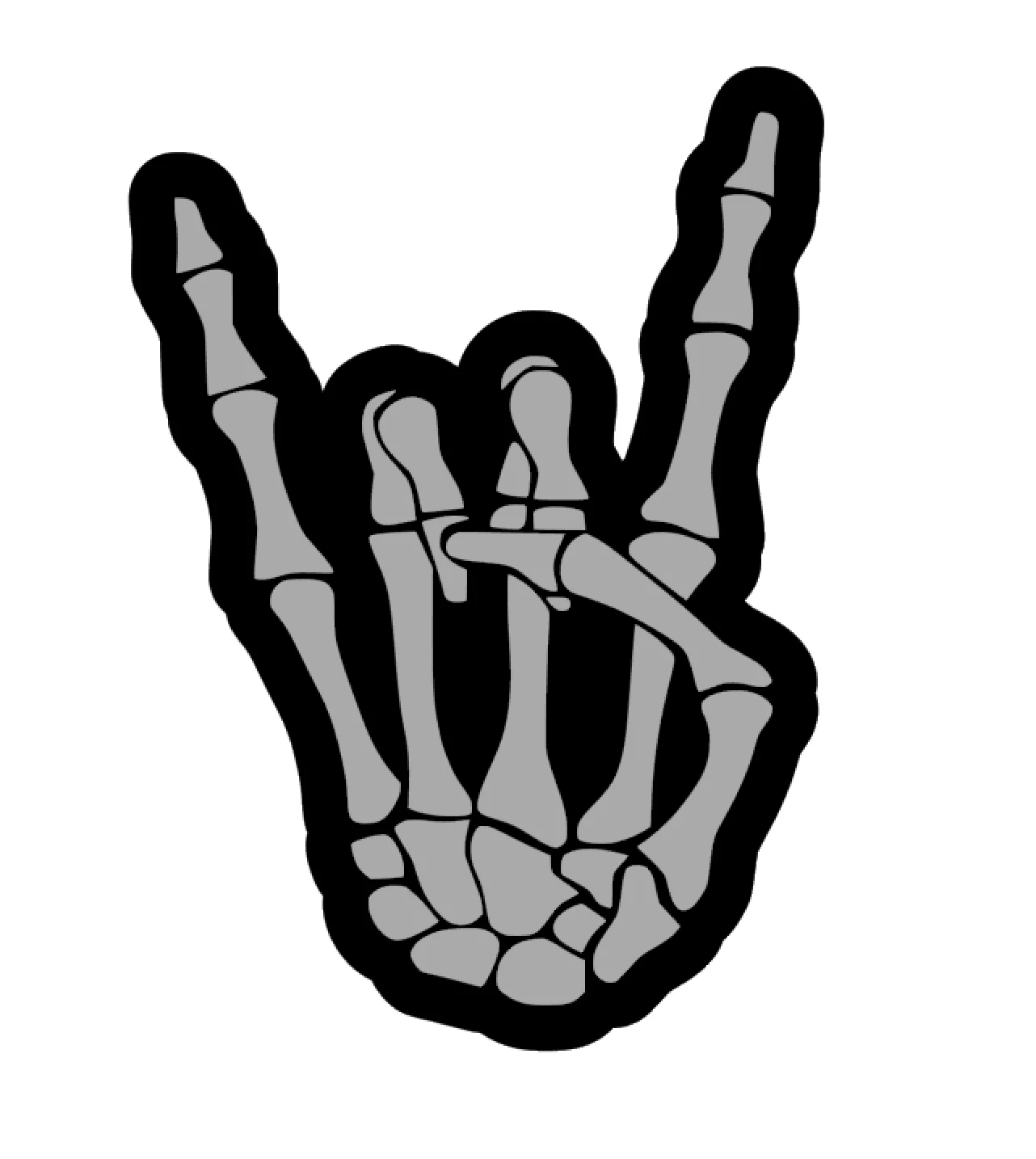 Skeleton Rock Horns Acrylic Blank - Image 2