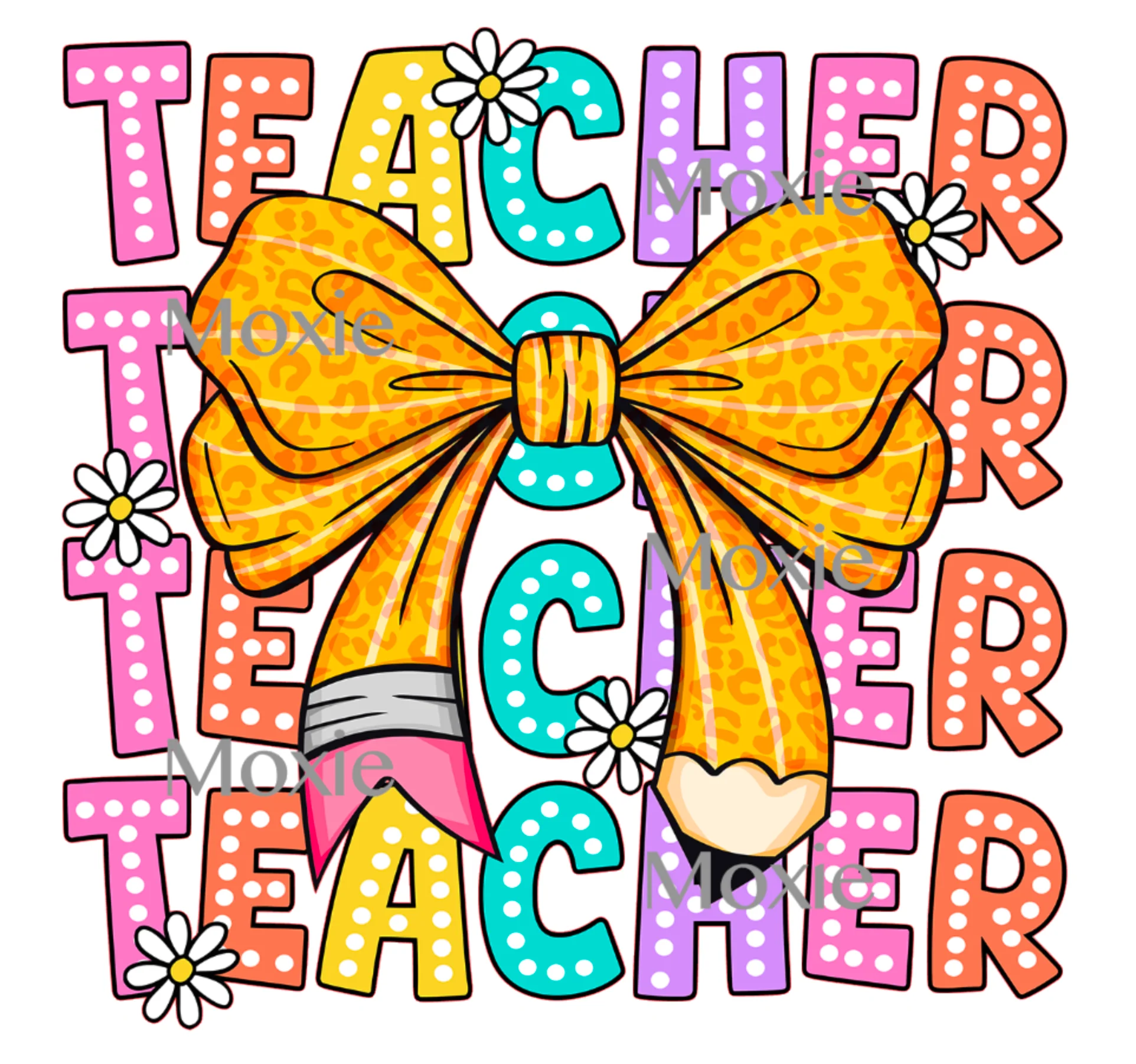 Coquette Teacher Pencil UV DTF - Image 3