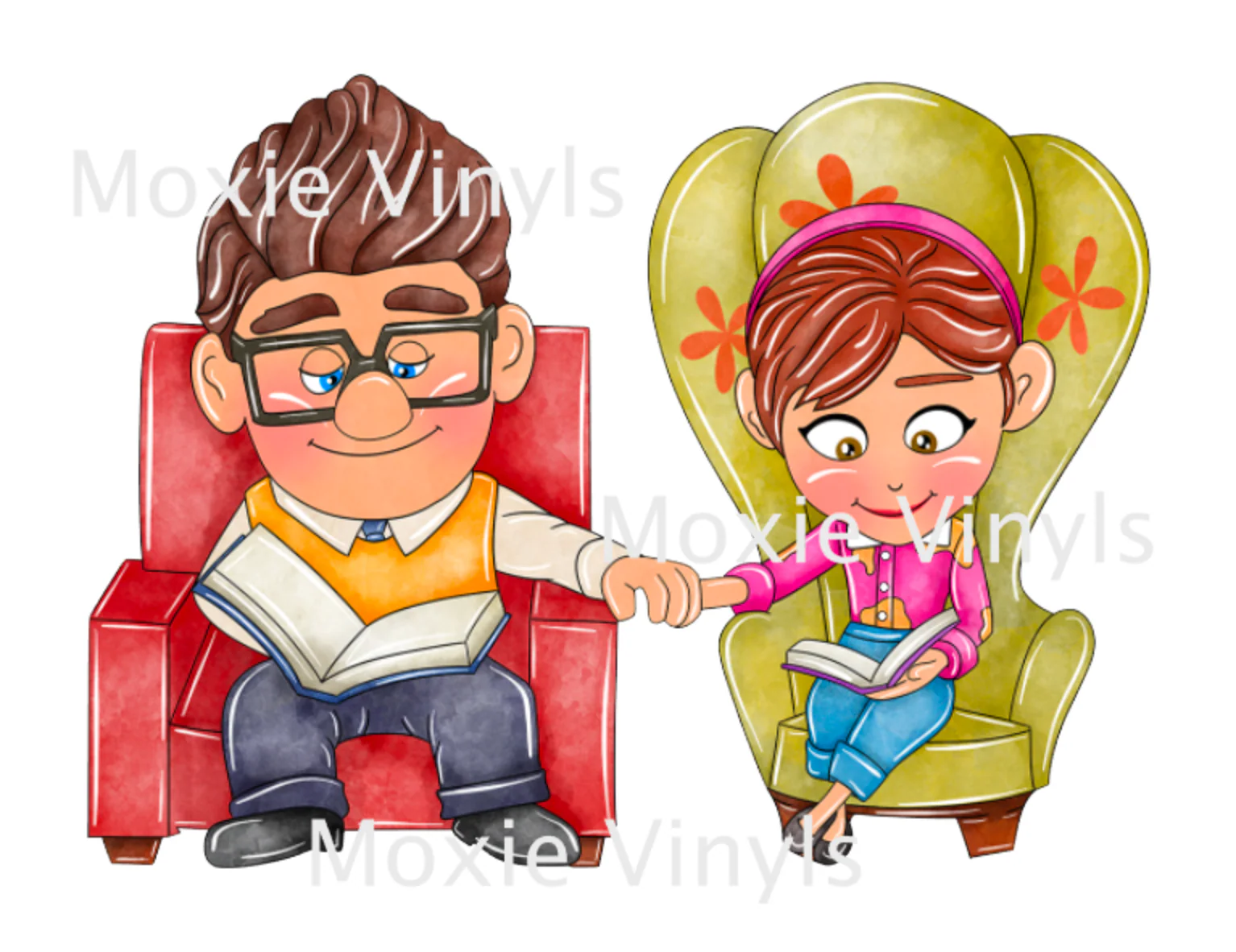 Couple Sitting UV DTF