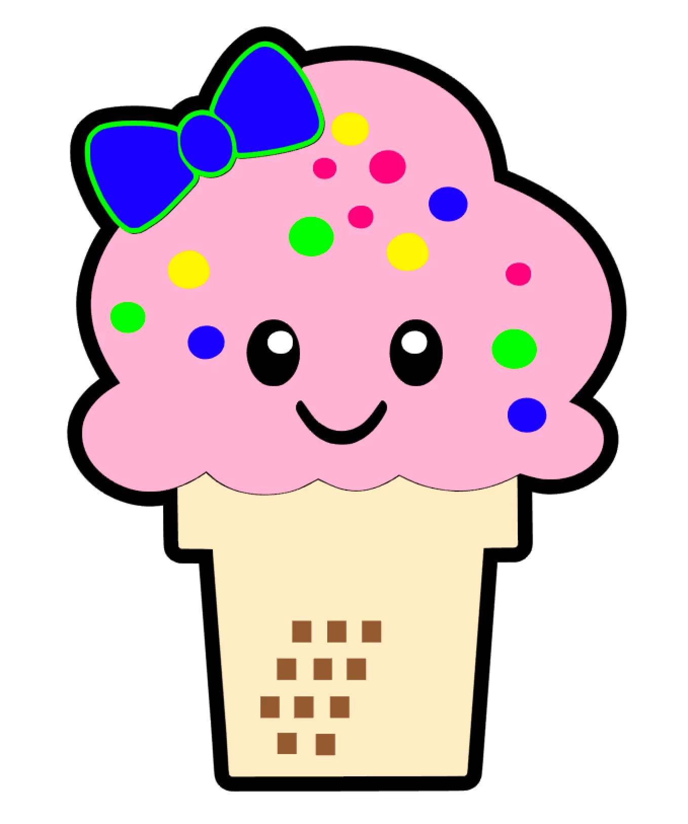 Cute Ice Cream Bow Acrylic Blank - Image 2
