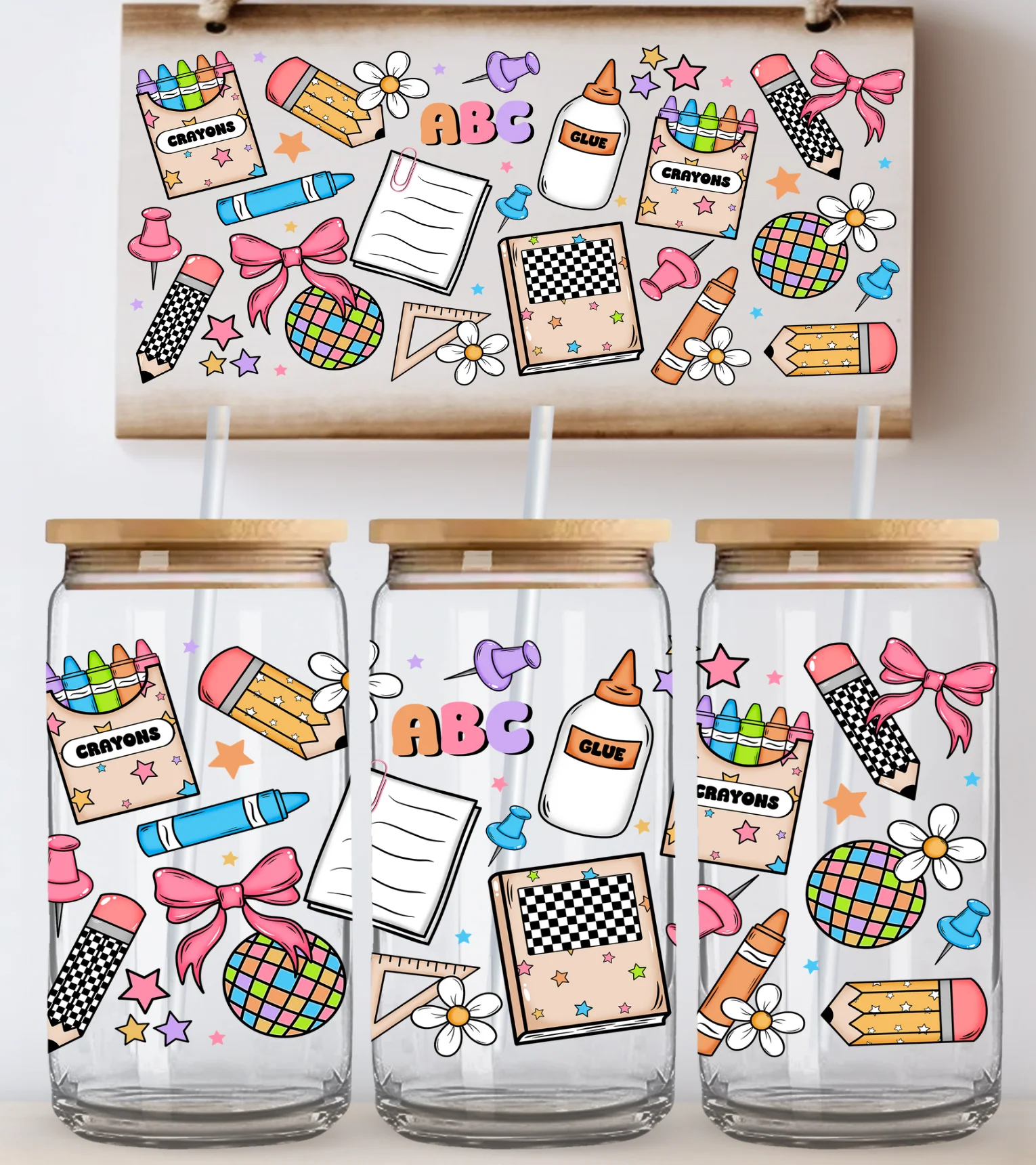 Cute School Glass Wrap