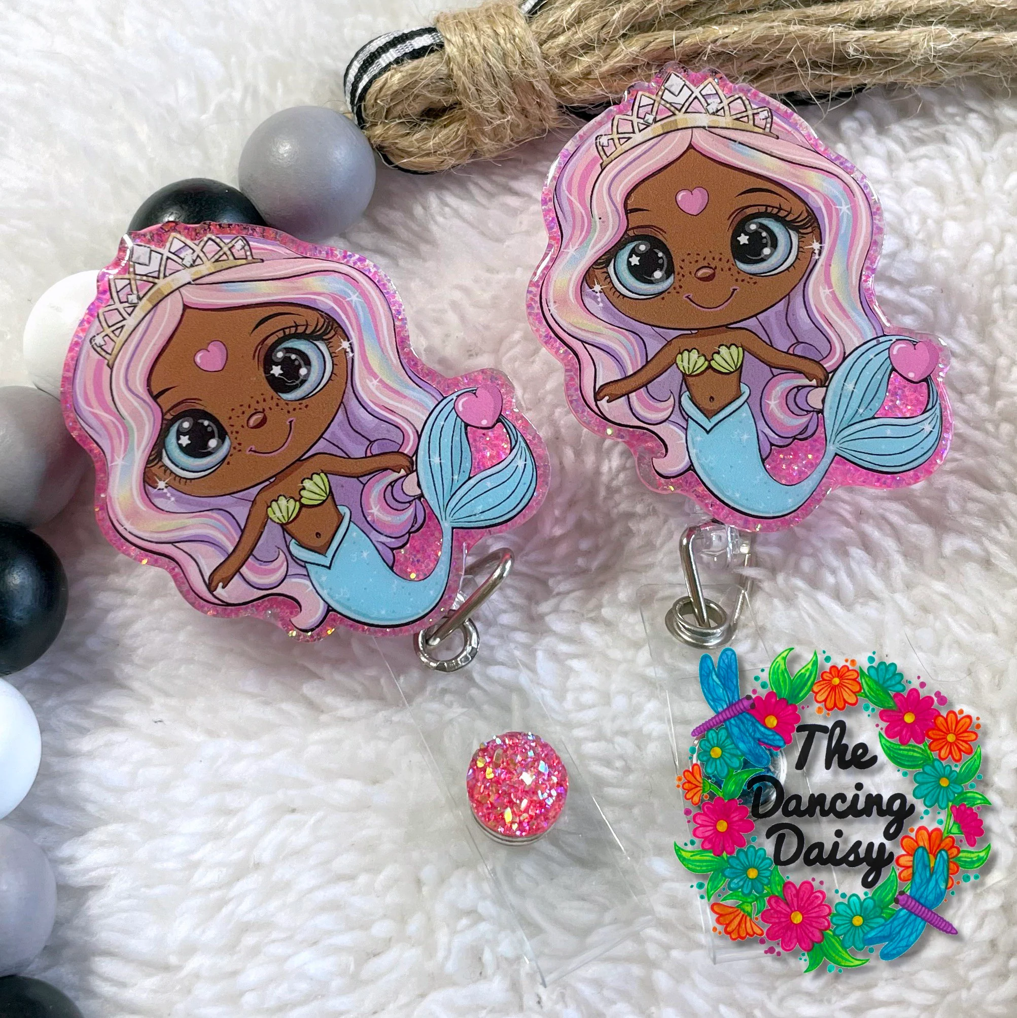 Dark Skin Mermaid Decal & Acrylic Blank COMBO - Image 2