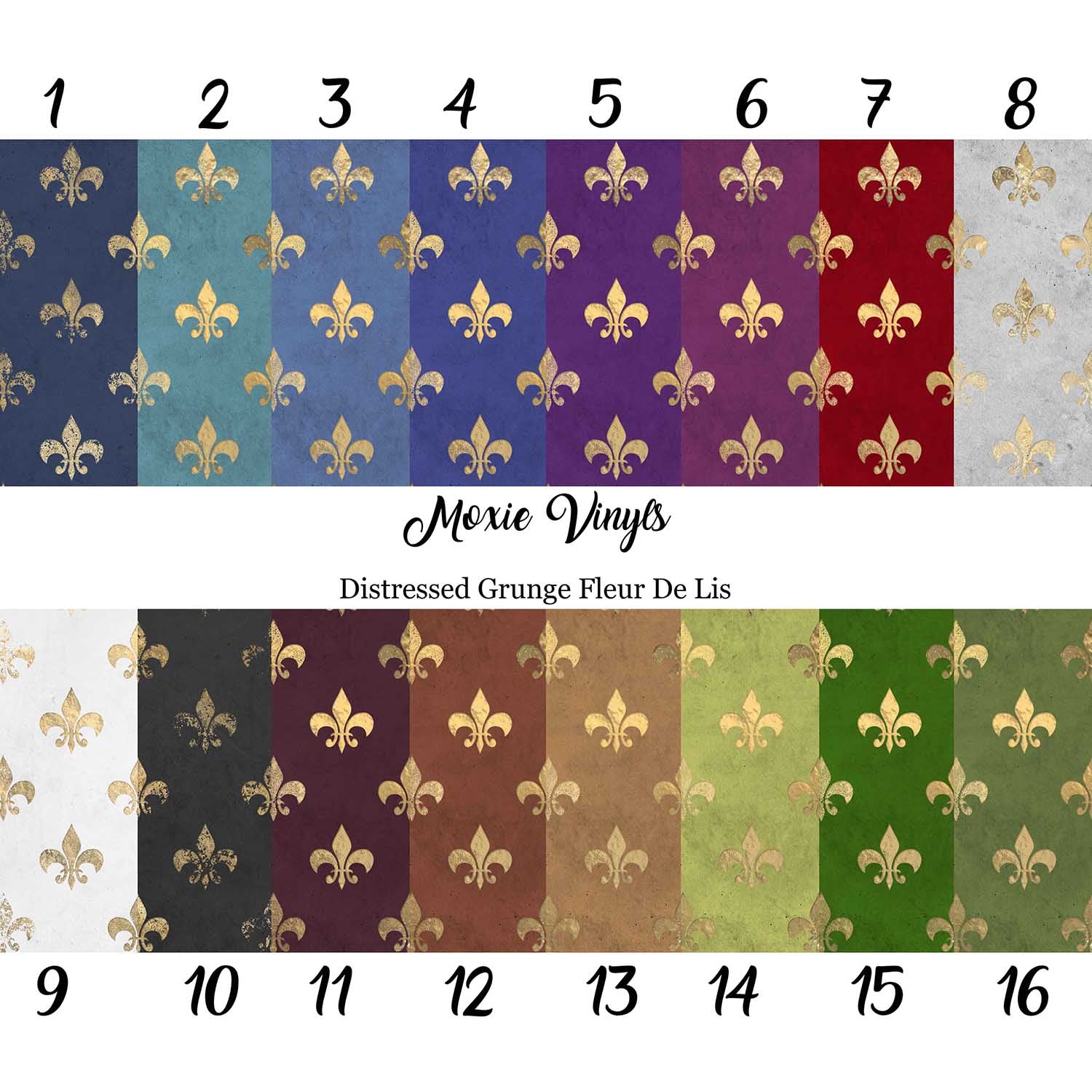 Distressed Grunge Fleur De Lis Vinyl