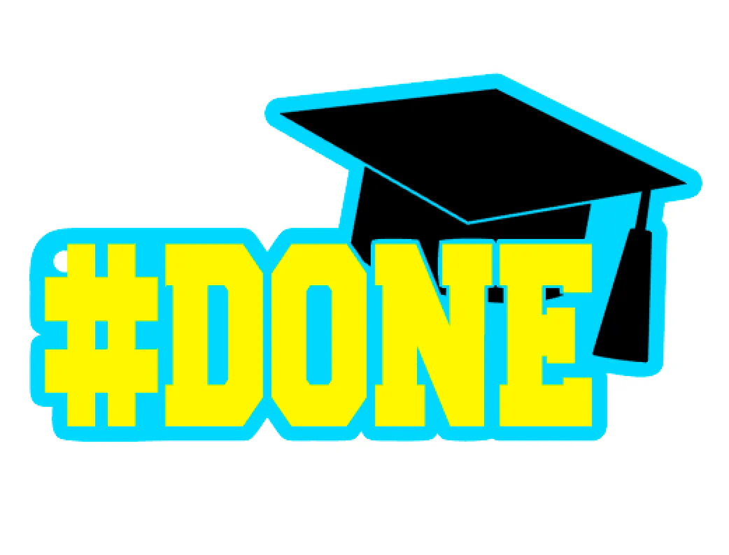#DONE Graduation Cap Acrylic Blank - Image 2
