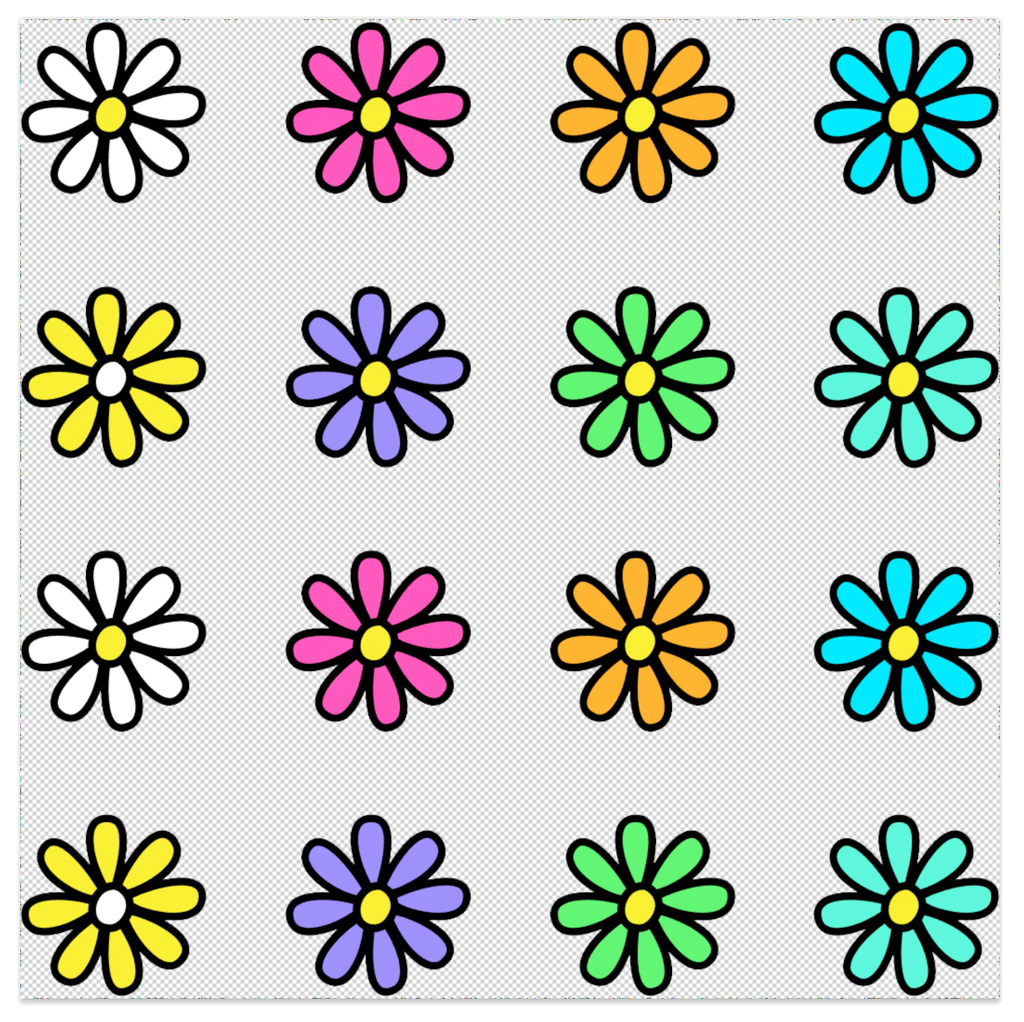 Doodle Daisies Pen Elements UV DTF