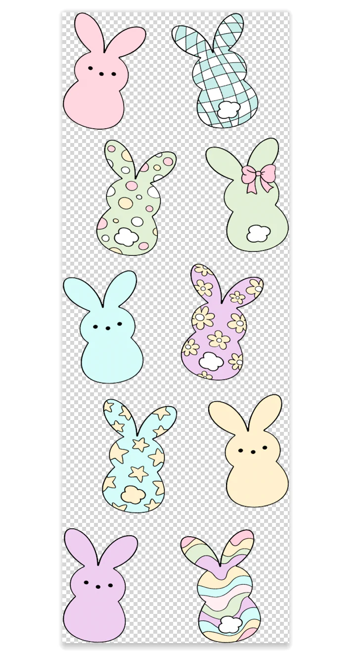 Easter Bunny Pen Wrap UV DTF