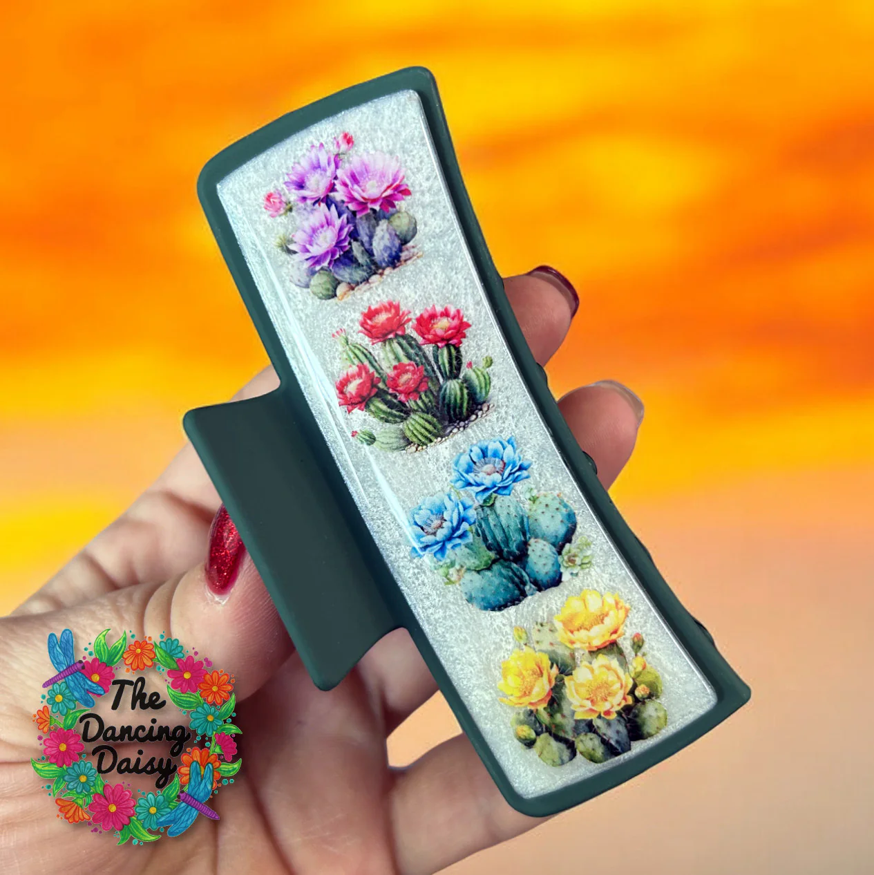 Flower Cactus Hair Clip UV DTF/Blanks Combo - Image 2