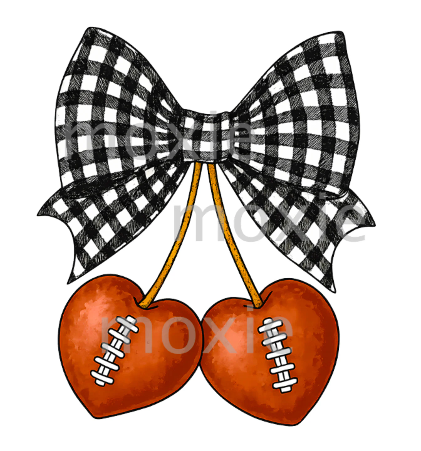 Football Cherries Bow Decal & Acrylic Blank COMBO