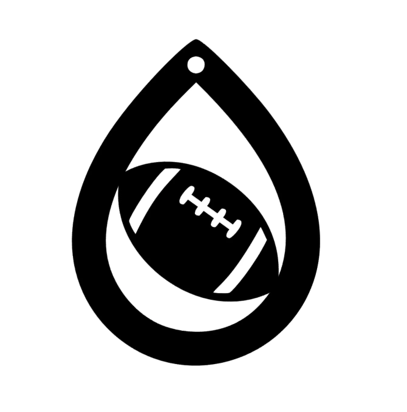 Football Earring (Cut Out) Acrylic Blank - Image 2