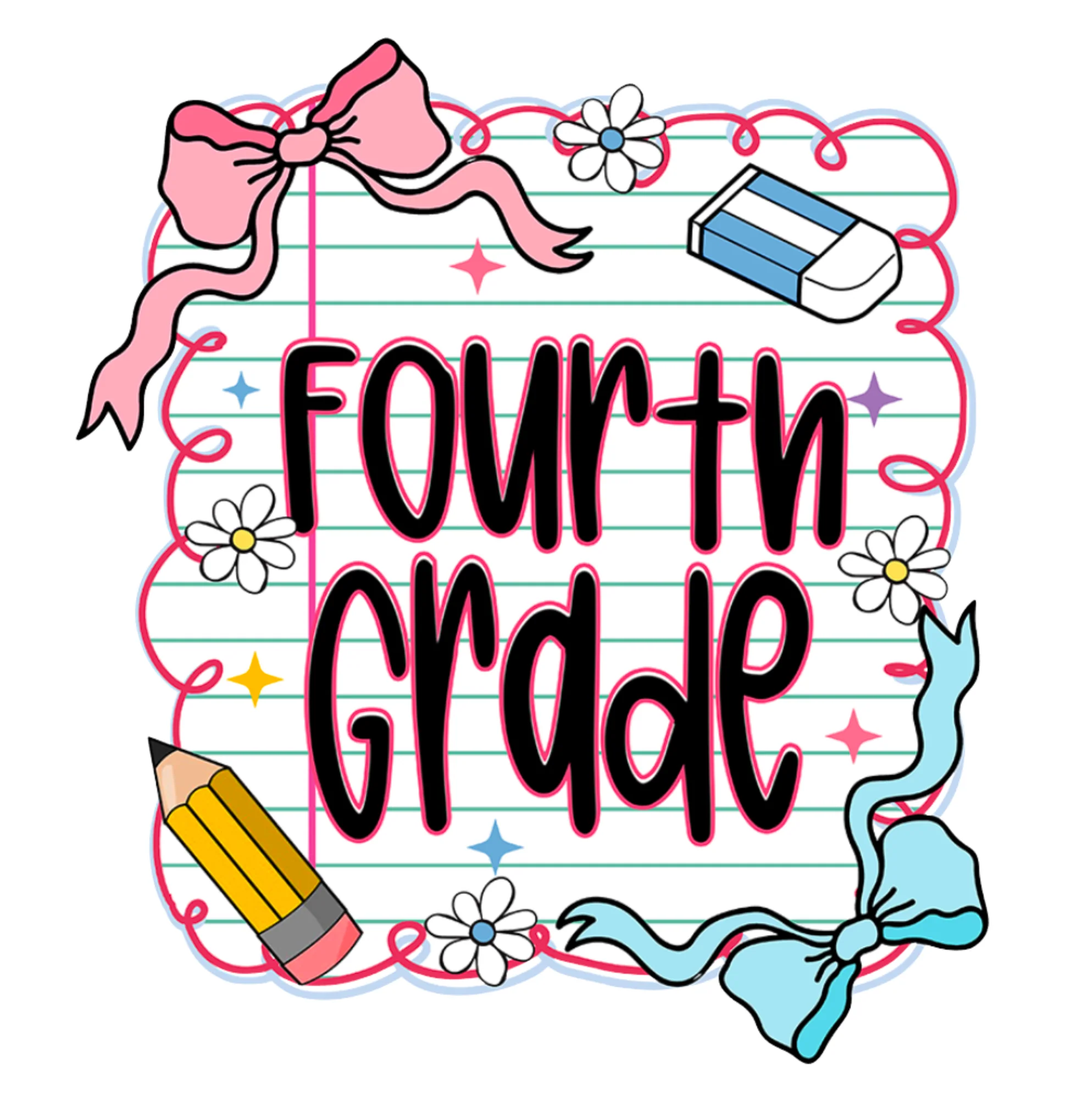 Fourth Grade School Decal & Acrylic Blank COMBO