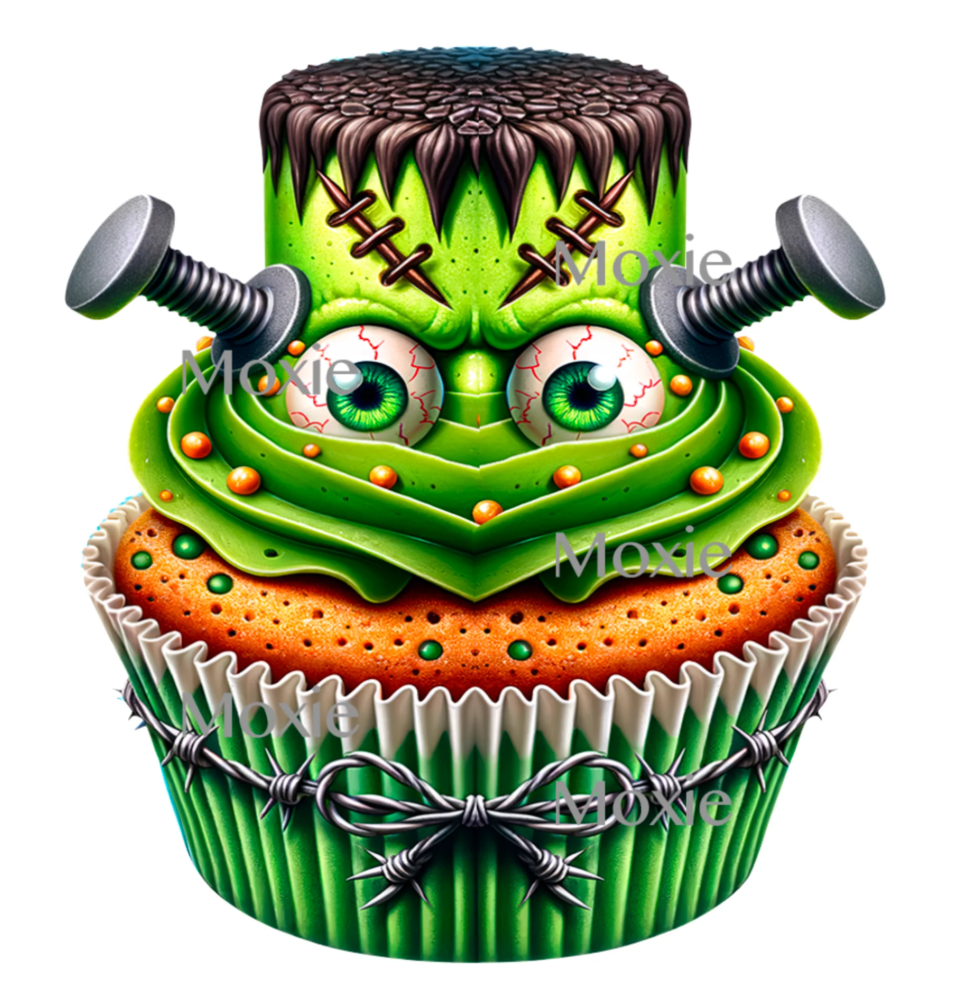 Frankenstein Cupcake Decal & Acrylic Blank COMBO
