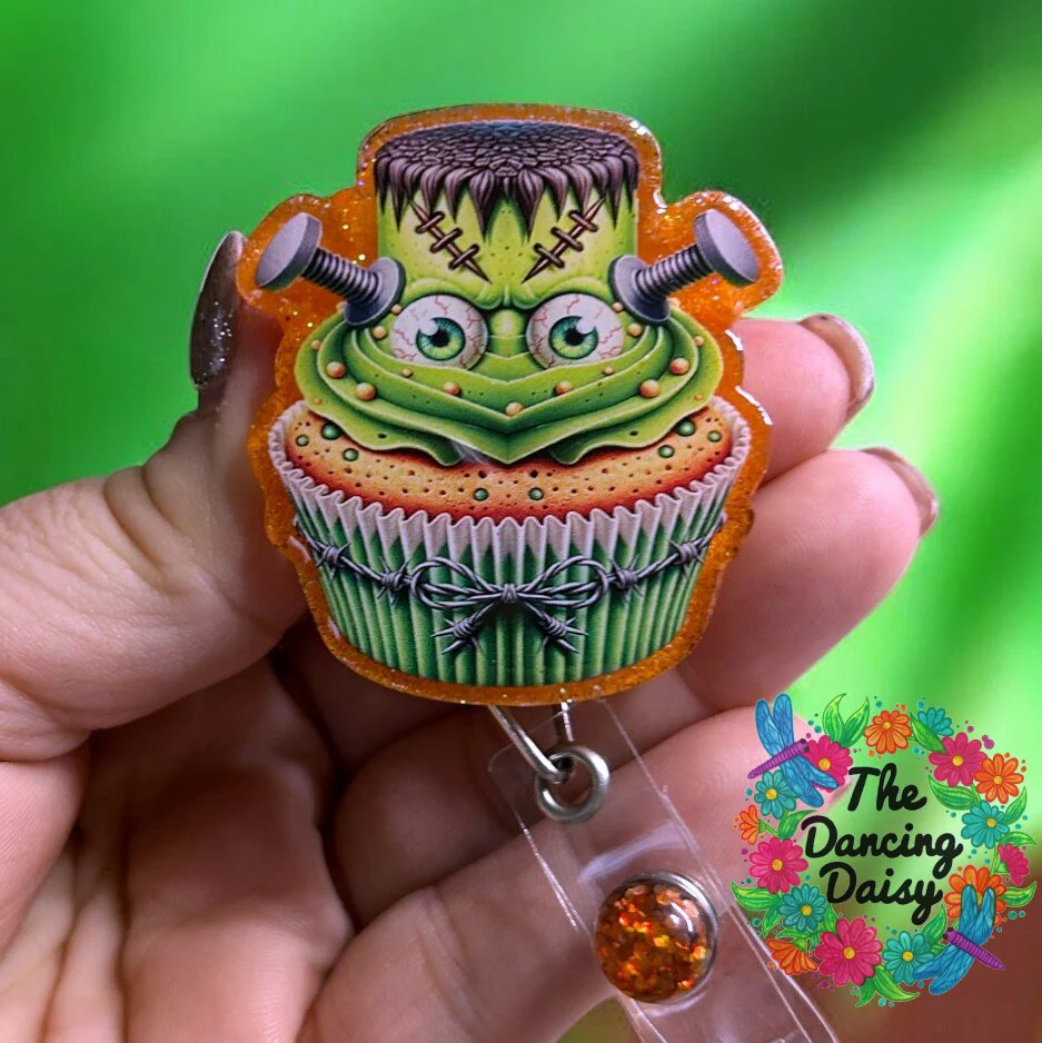 Frankenstein Cupcake Decal & Acrylic Blank COMBO - Image 2
