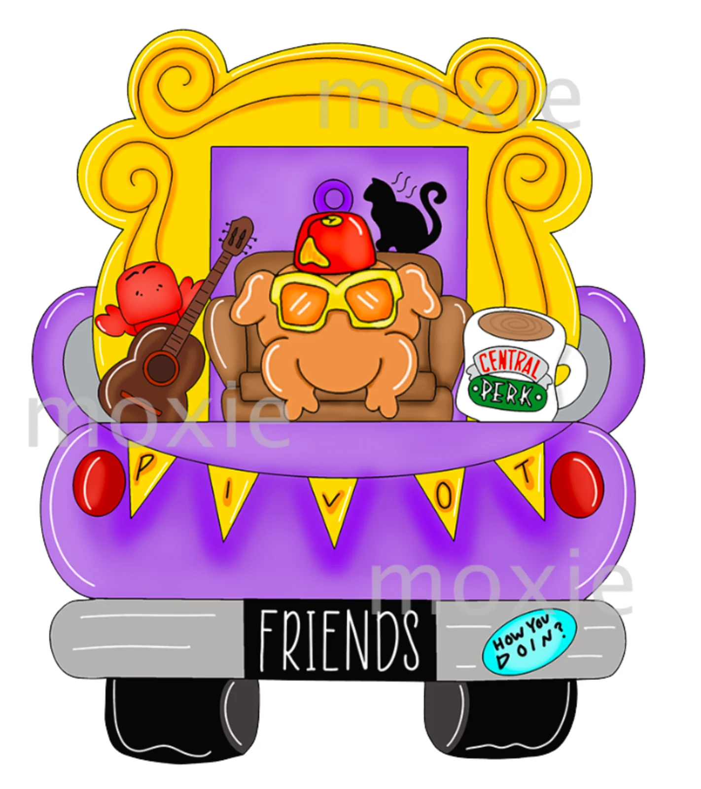 Friends Truck Decal & Acrylic Blank COMBO