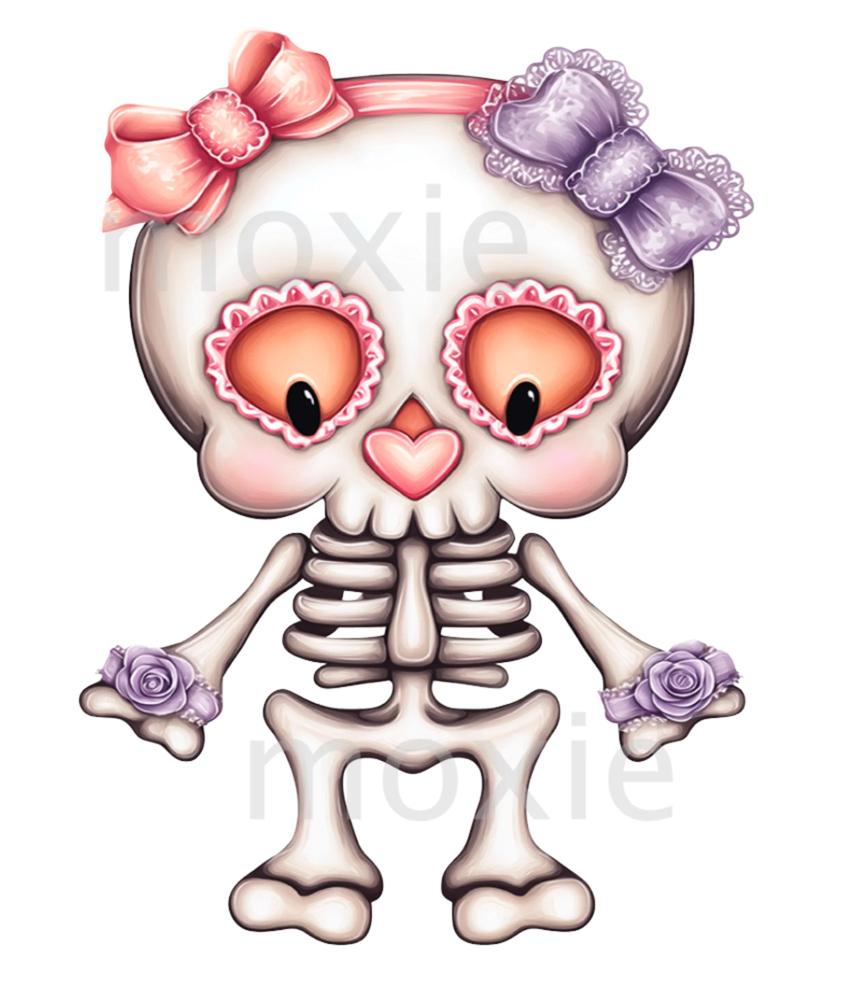 Girlie Skeleton Decal & Acrylic Blank COMBO