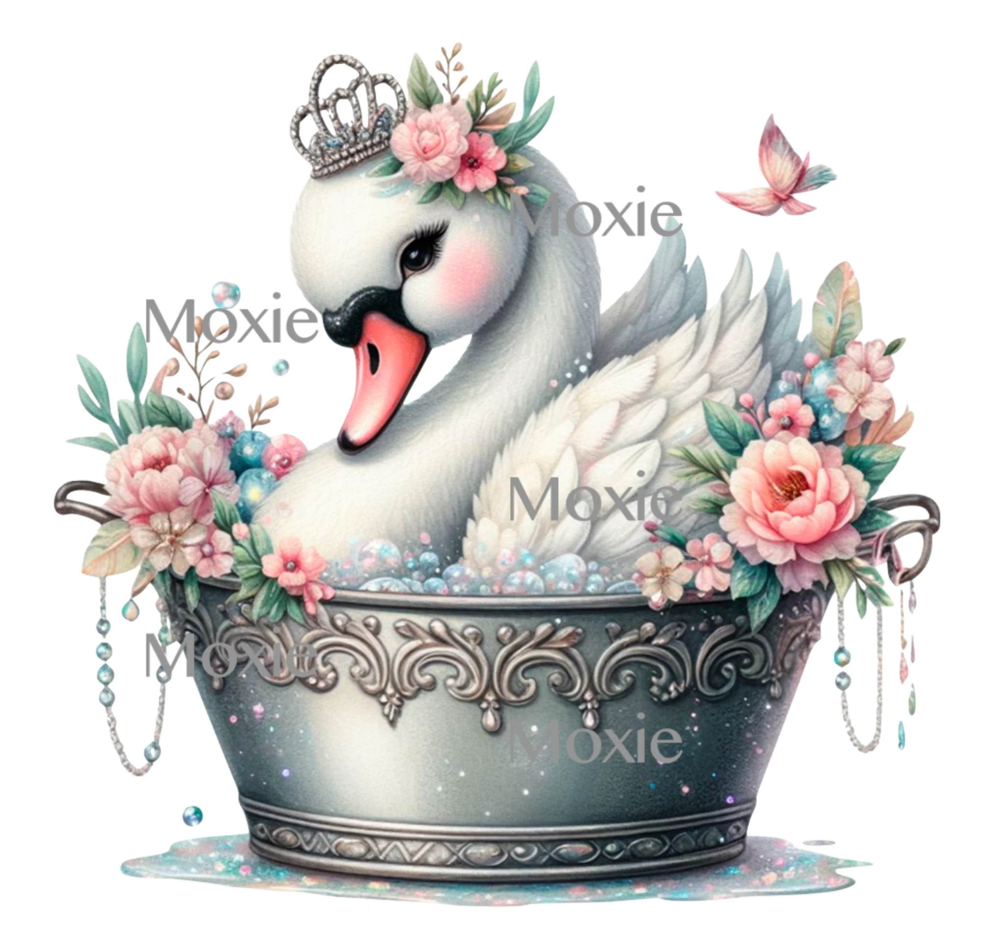 Glamour Swan Decal & Acrylic Blank COMBO