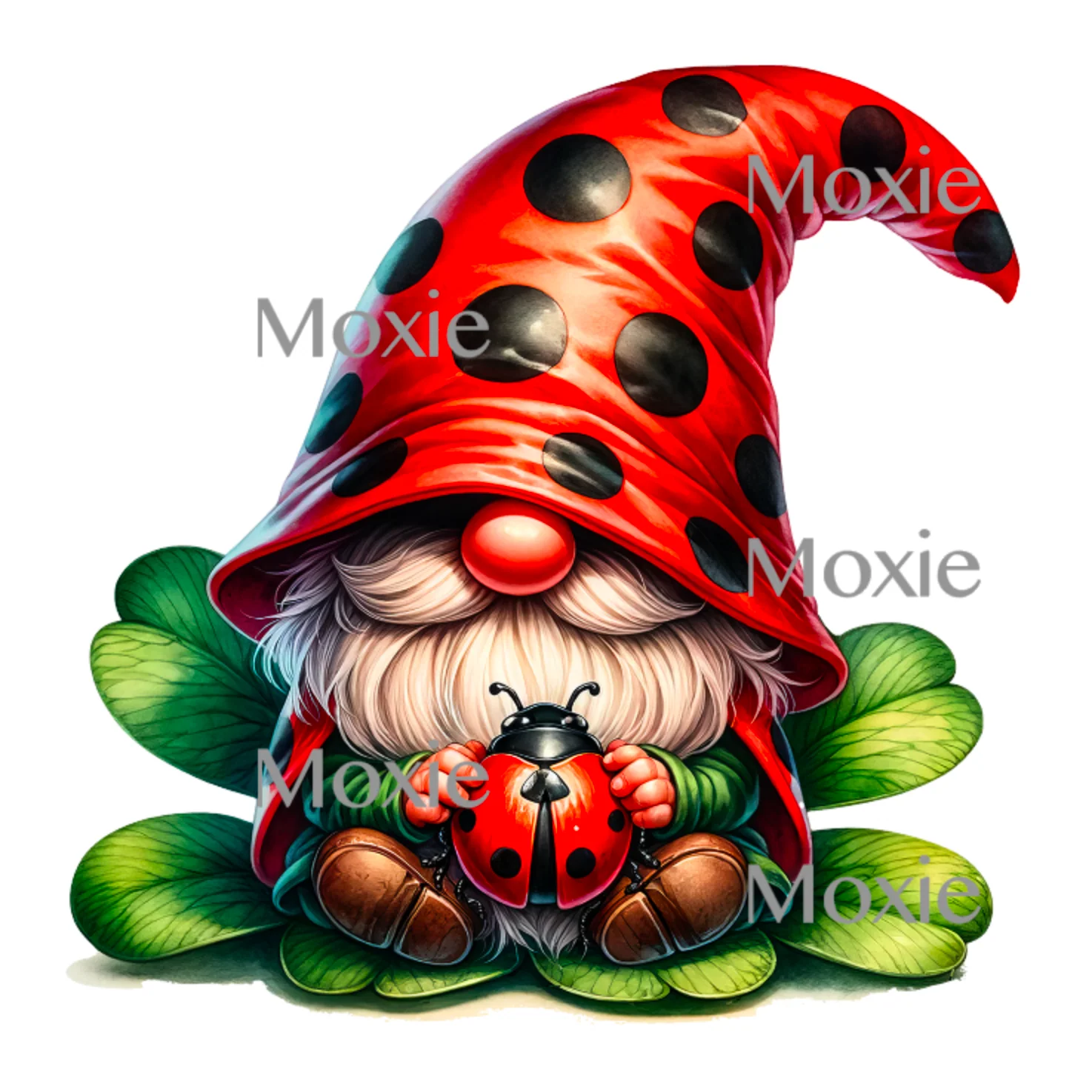 Gnome Holding Ladybug Decal & Acrylic Blank COMBO