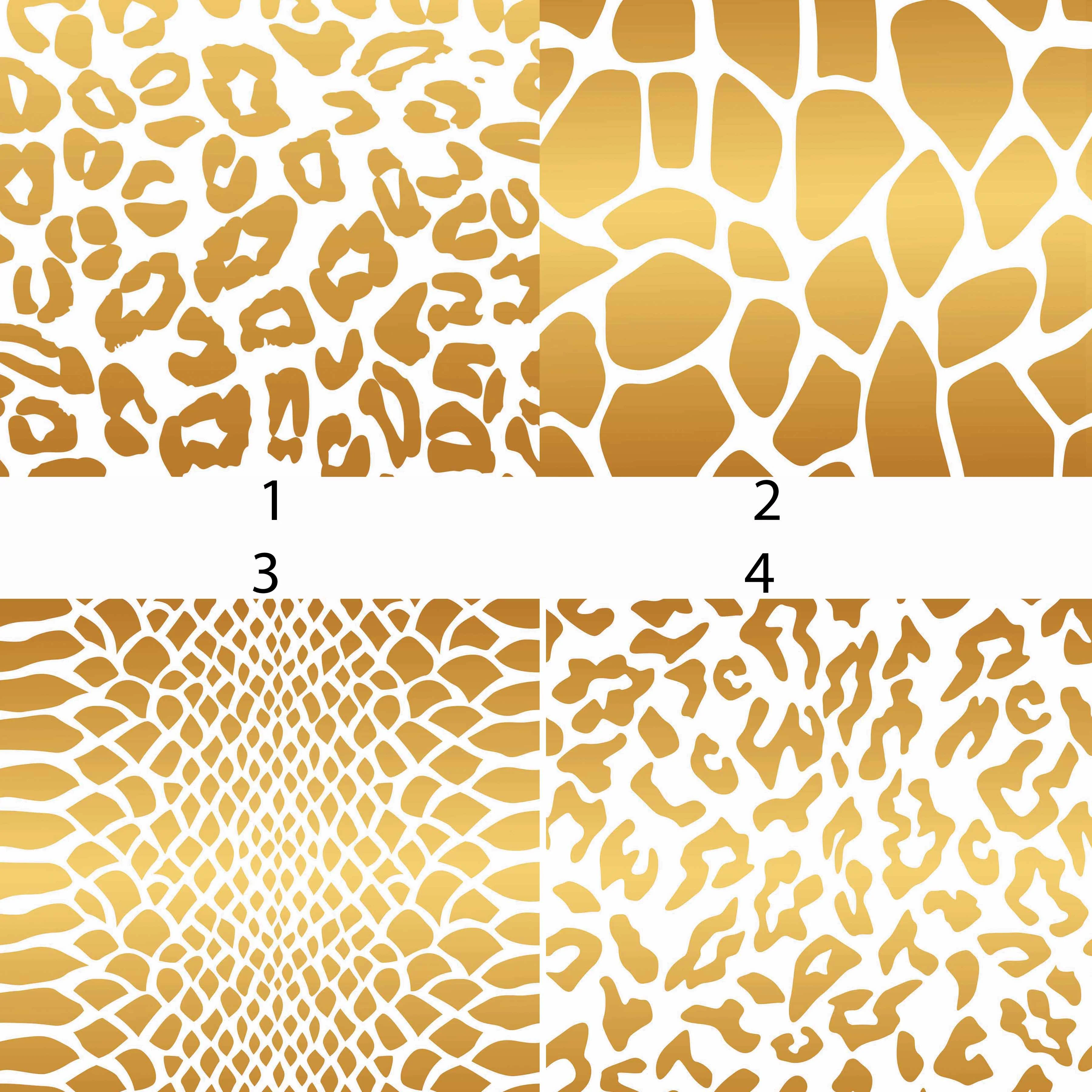 Gold White Animal Print Vinyl