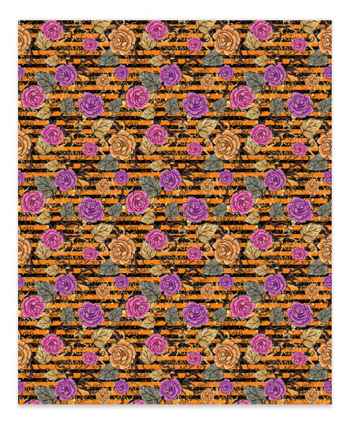 Halloween Flowers 3 Faux Leather