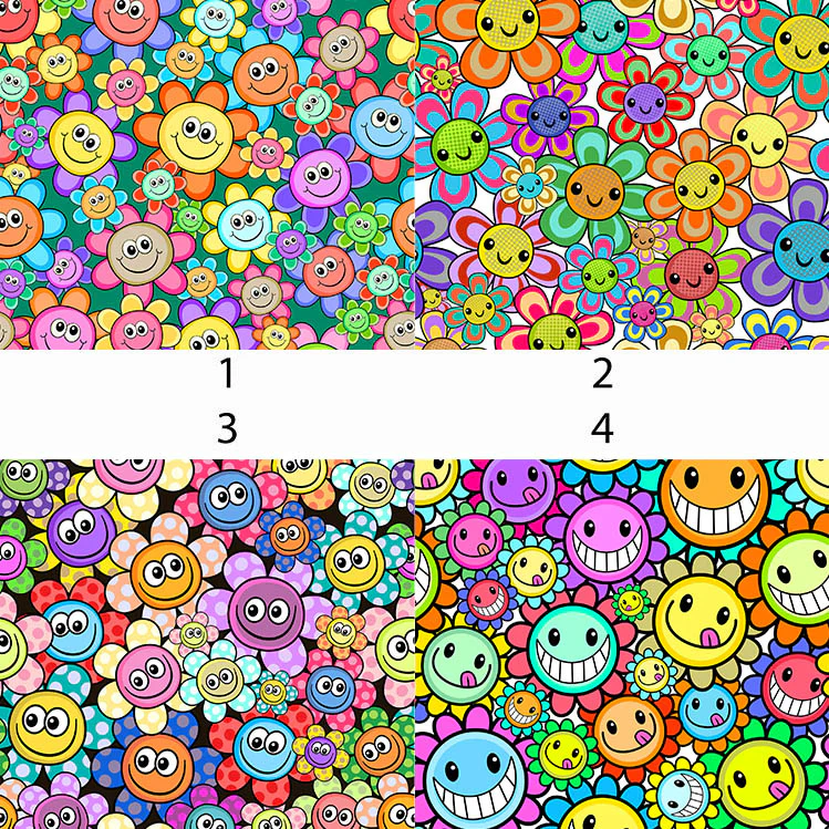 Happy Cartoon Flowers Vinyl