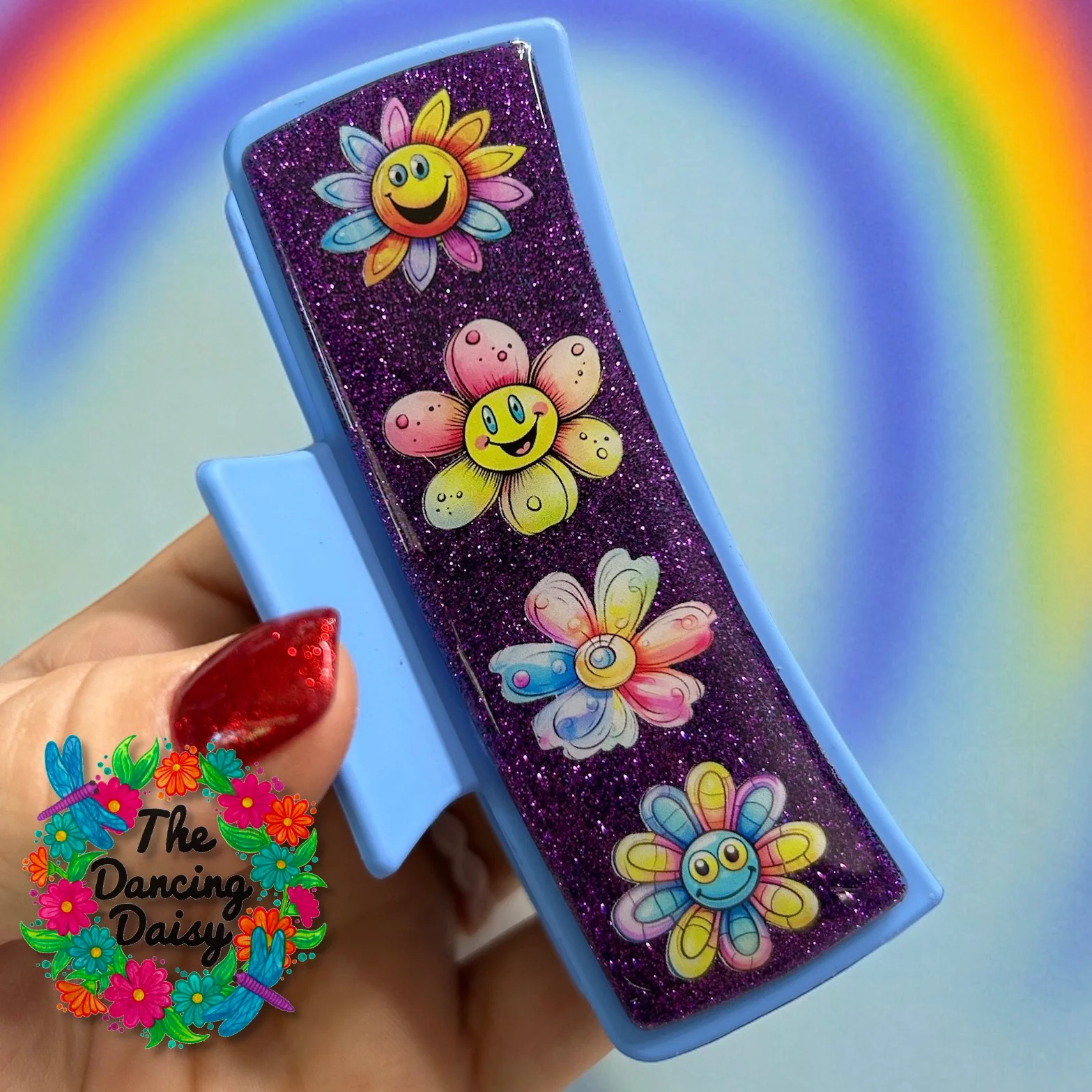 Happy Flowers Hair Clip UV DTF/Blanks Combo - Image 2