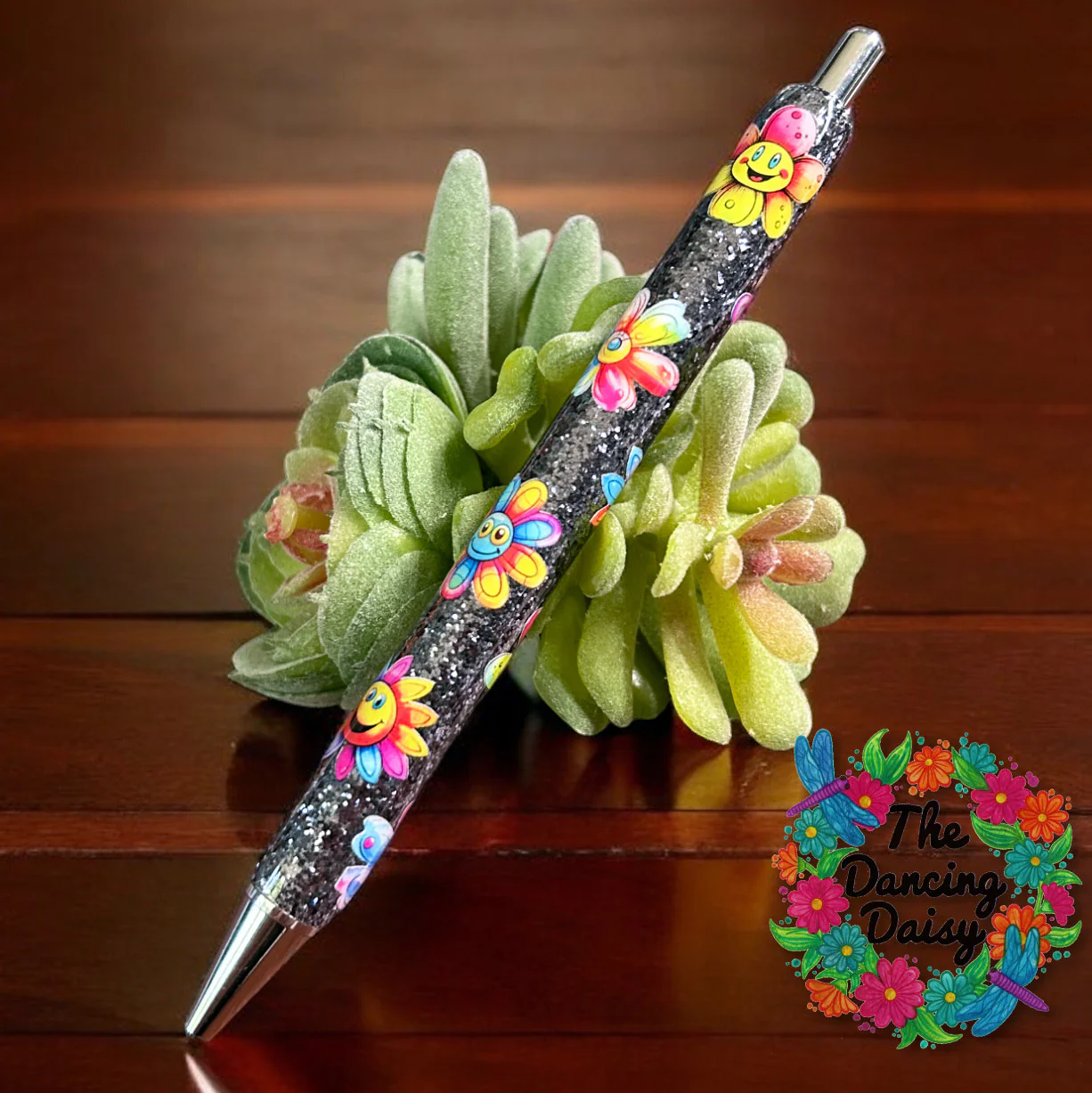 Happy Flowers Pen Wrap UV DTF - Image 2