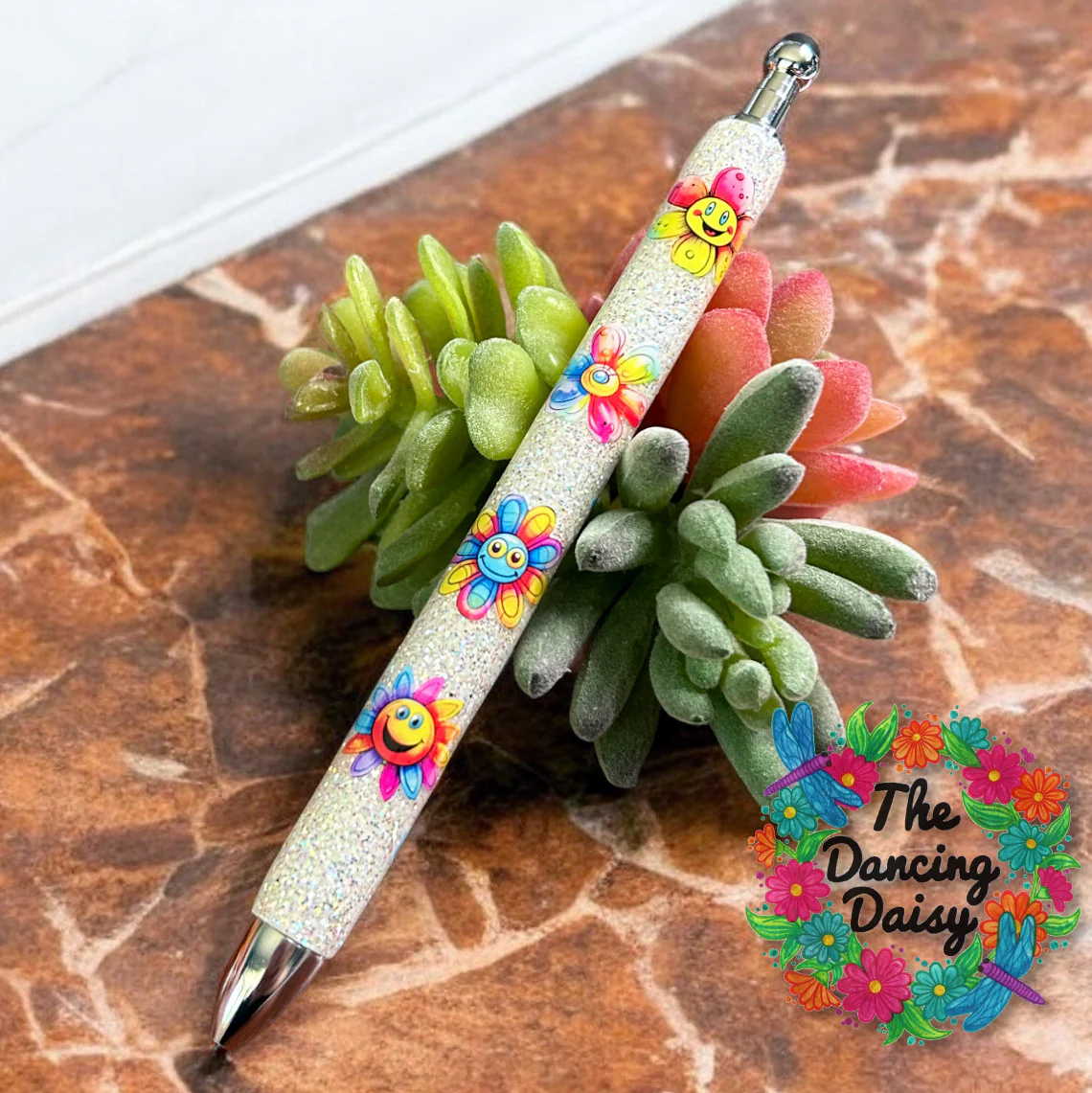 Happy Flowers Pen Wrap UV DTF - Image 3