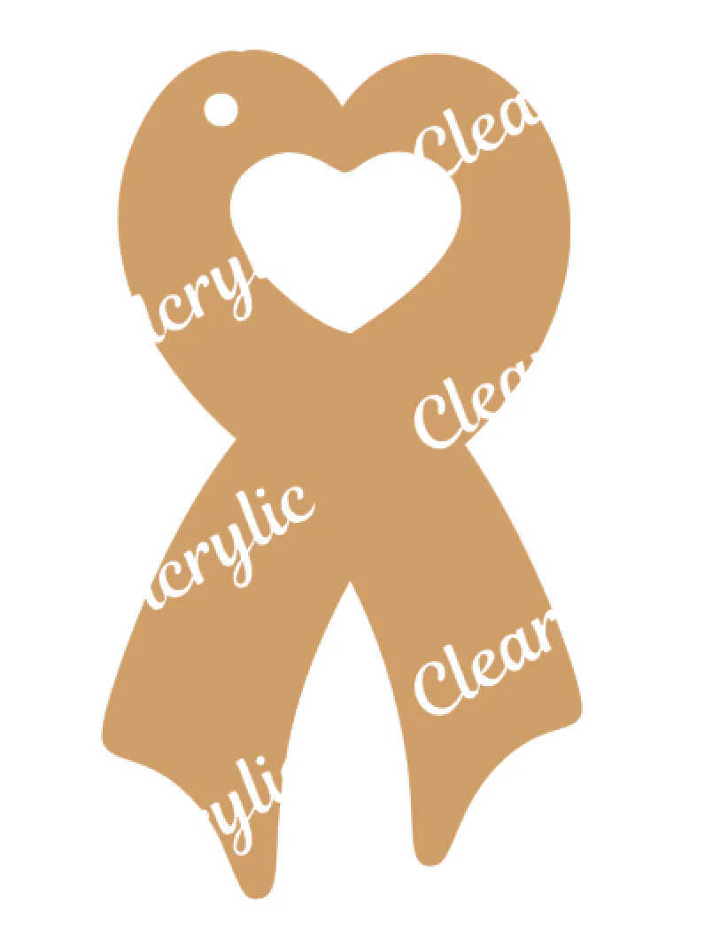 Heart Awareness Ribbon Acrylic Blank
