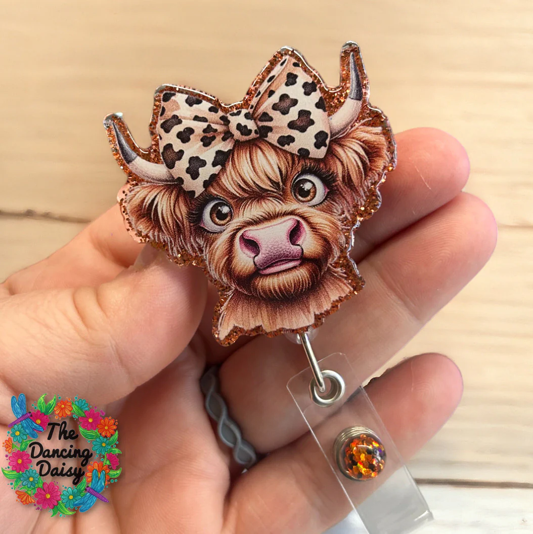 Highland Cow Face Bow Decal & Acrylic Blank COMBO - Image 2