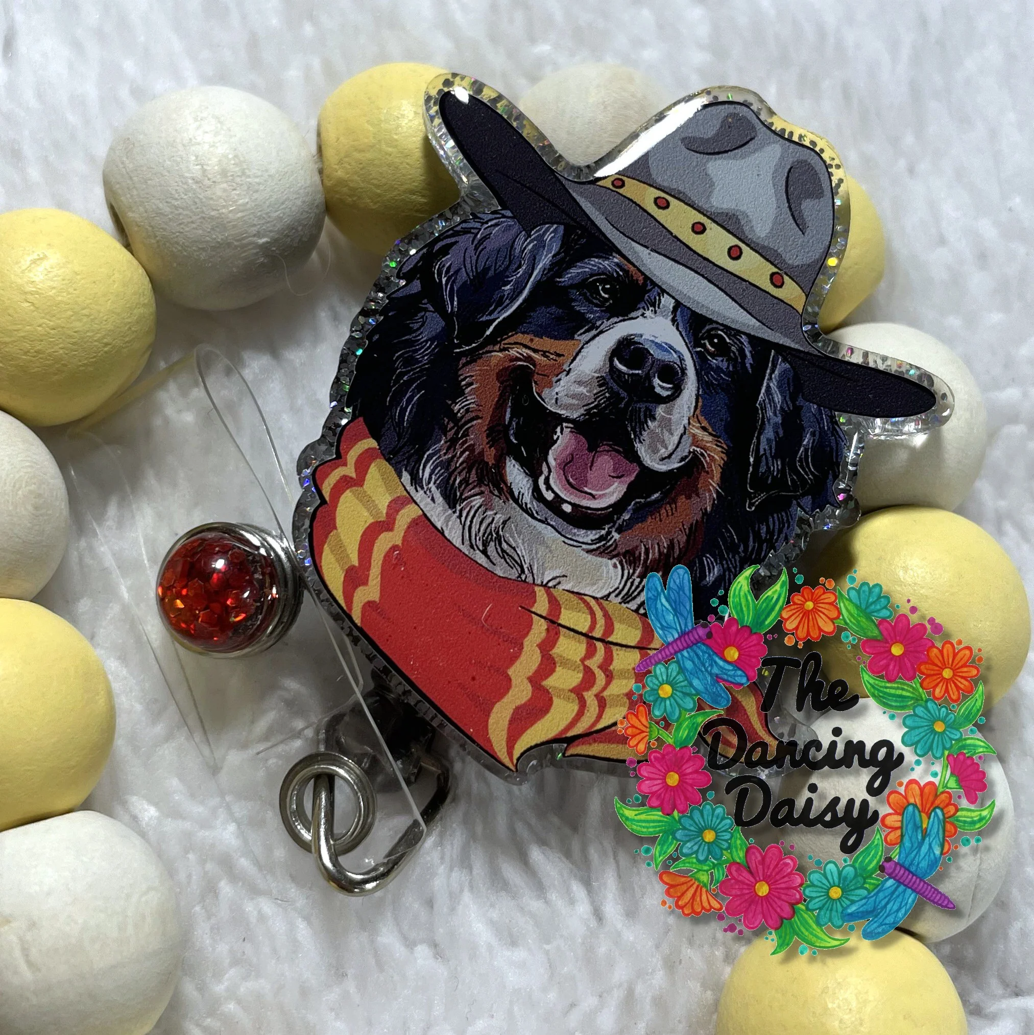 Hipster Bernese Mountain Decal & Acrylic Blank COMBO - Image 2