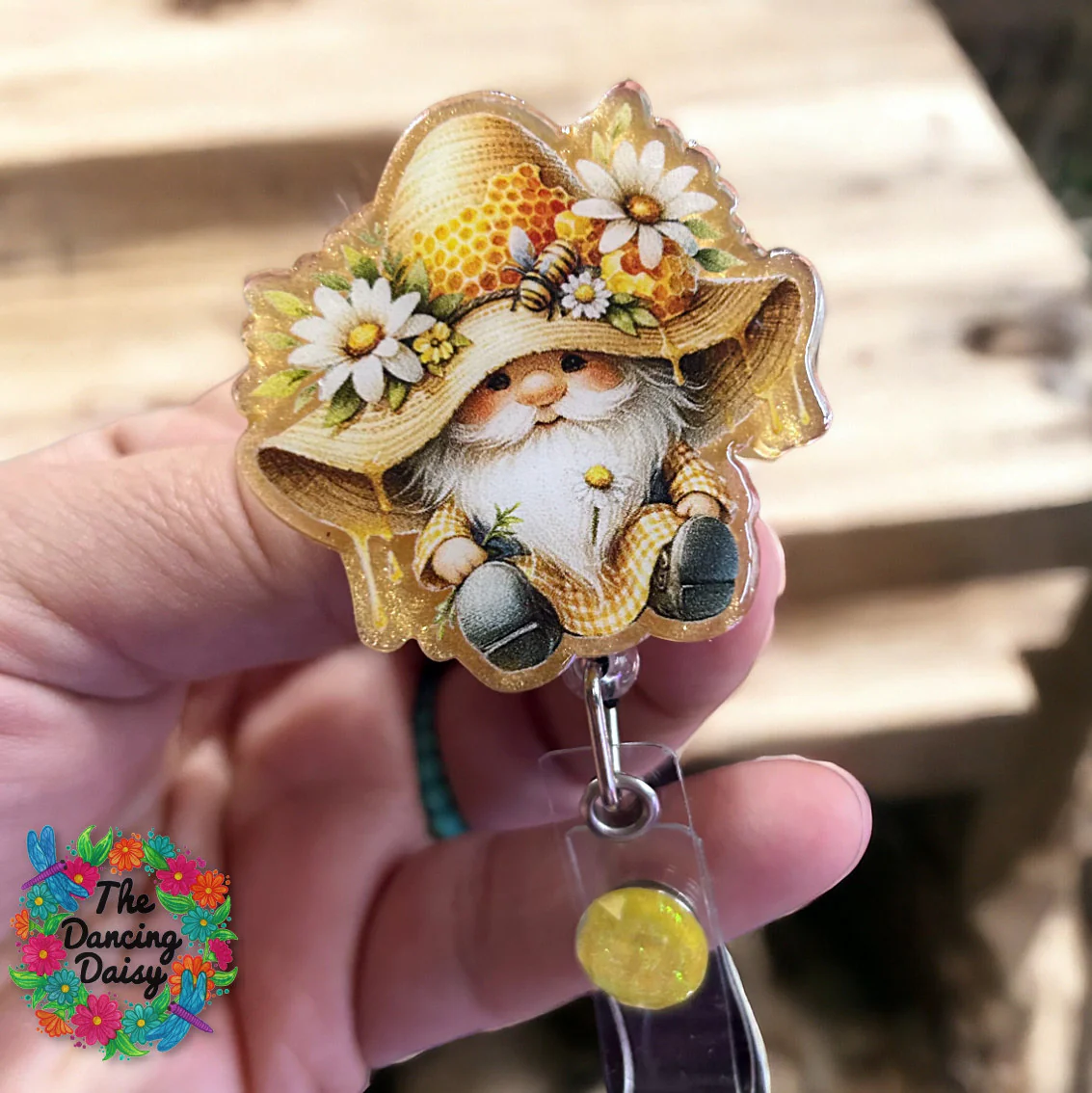 Honey Bee Daisy Gnome Decal & Acrylic Blank COMBO - Image 2