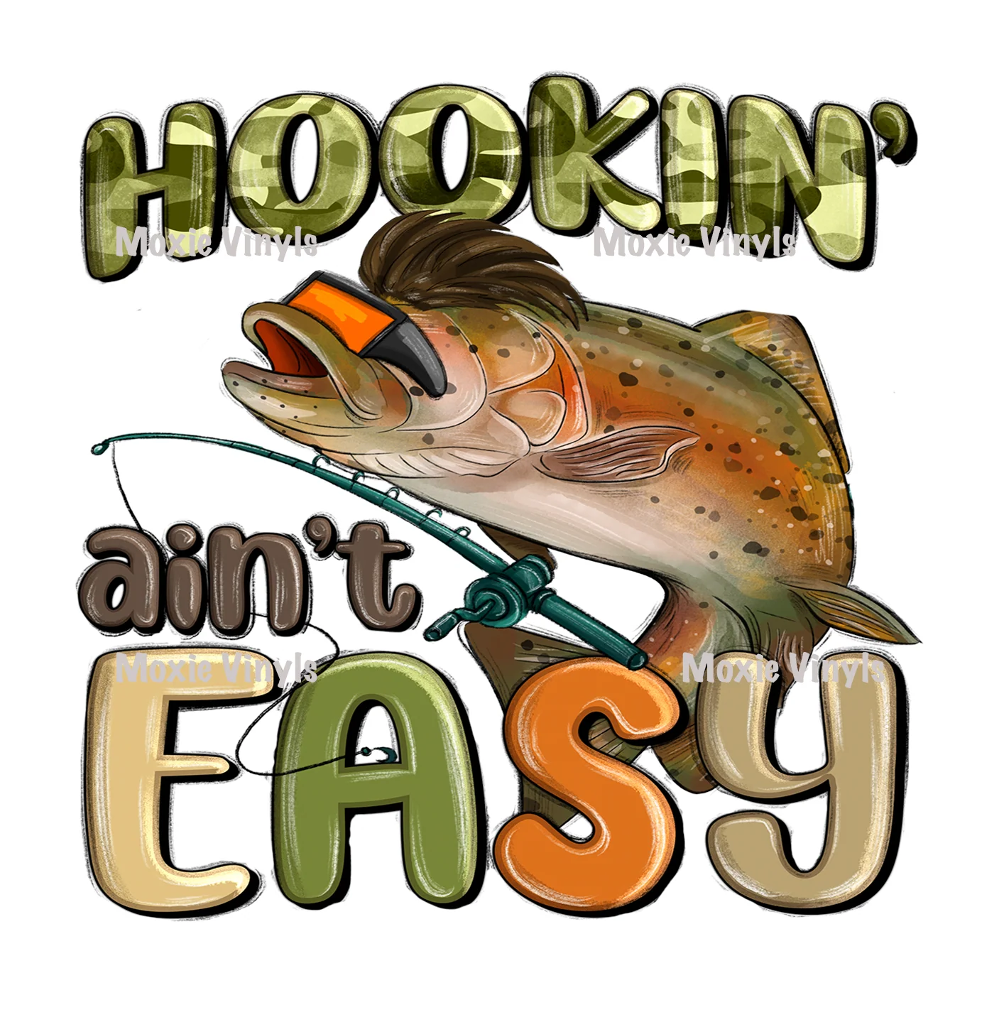 Hookin' Ain't Easy UV DTF - Image 3