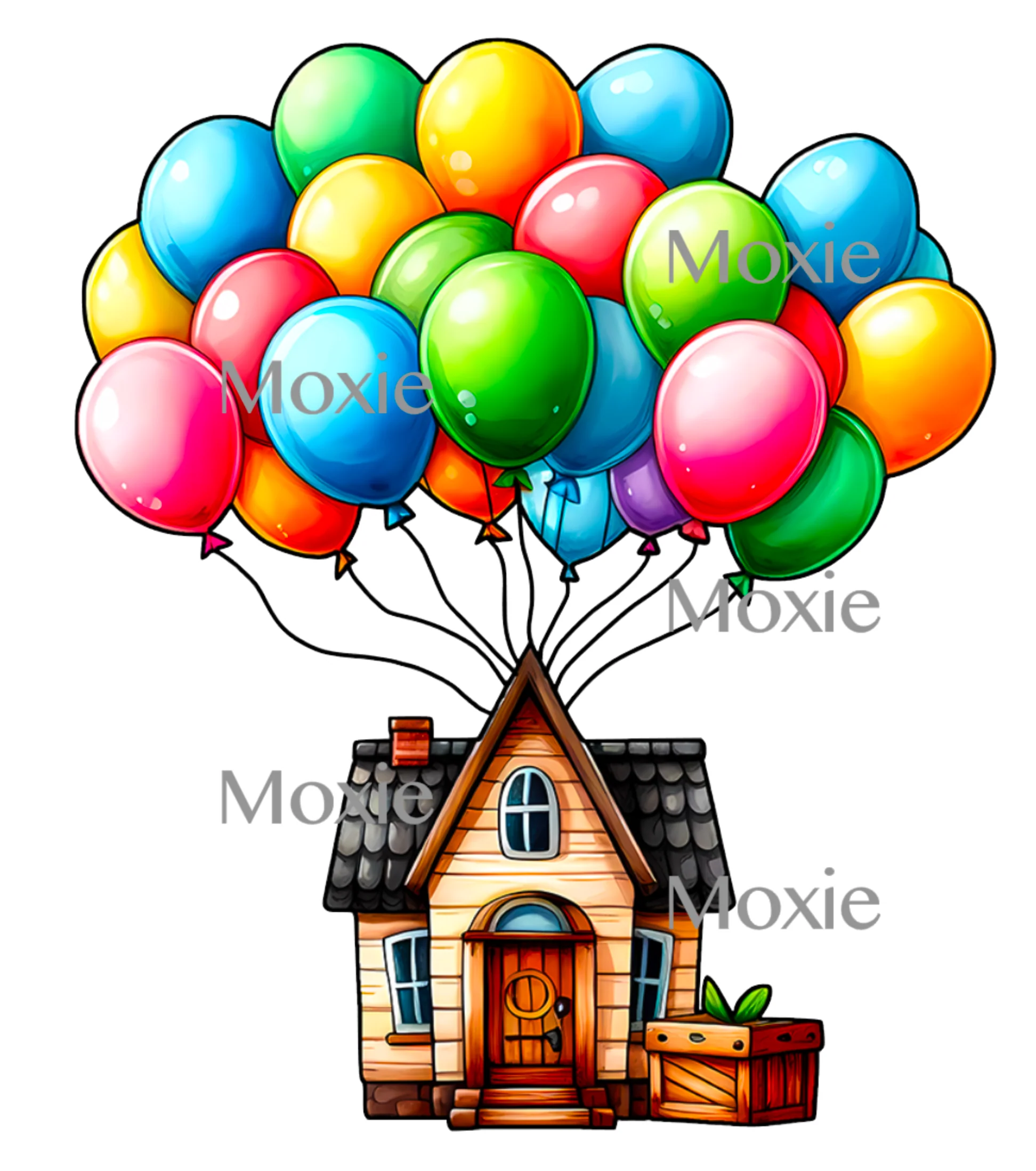 House Balloon Decal & Acrylic Blank COMBO