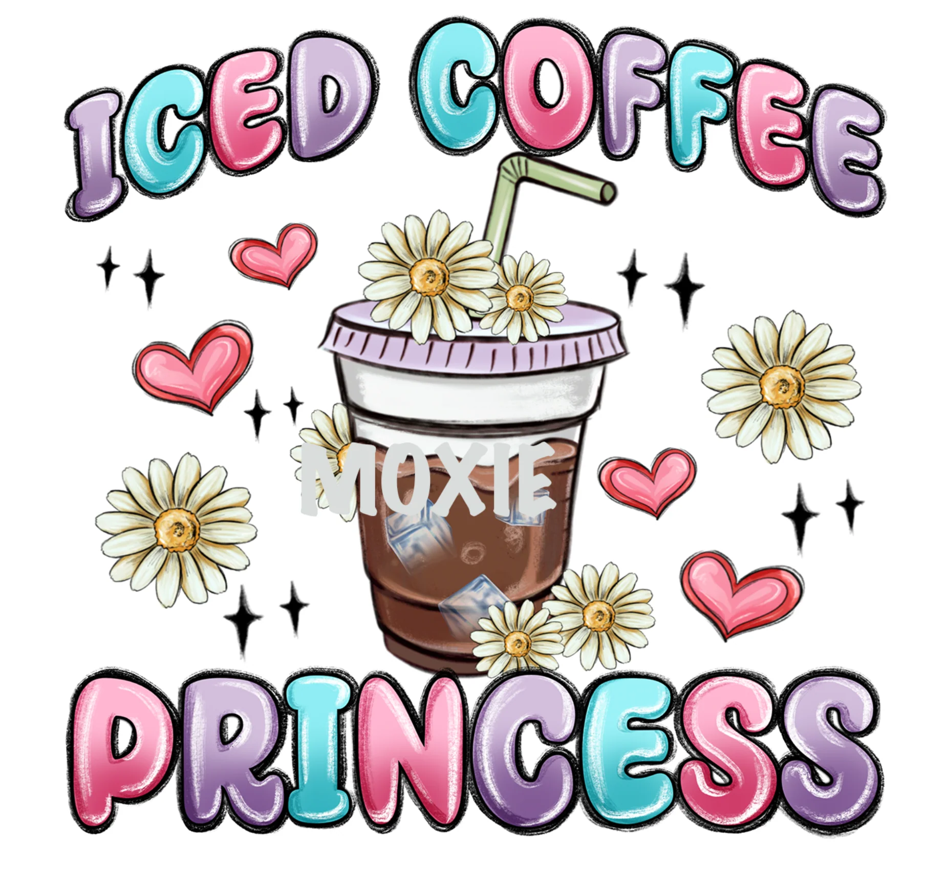 Iced Coffee Princess UV DTF