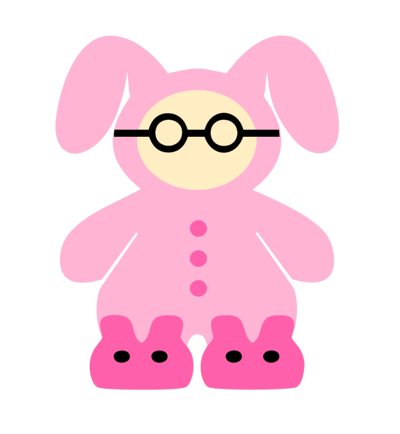 Pink Bunny PJs DECAL