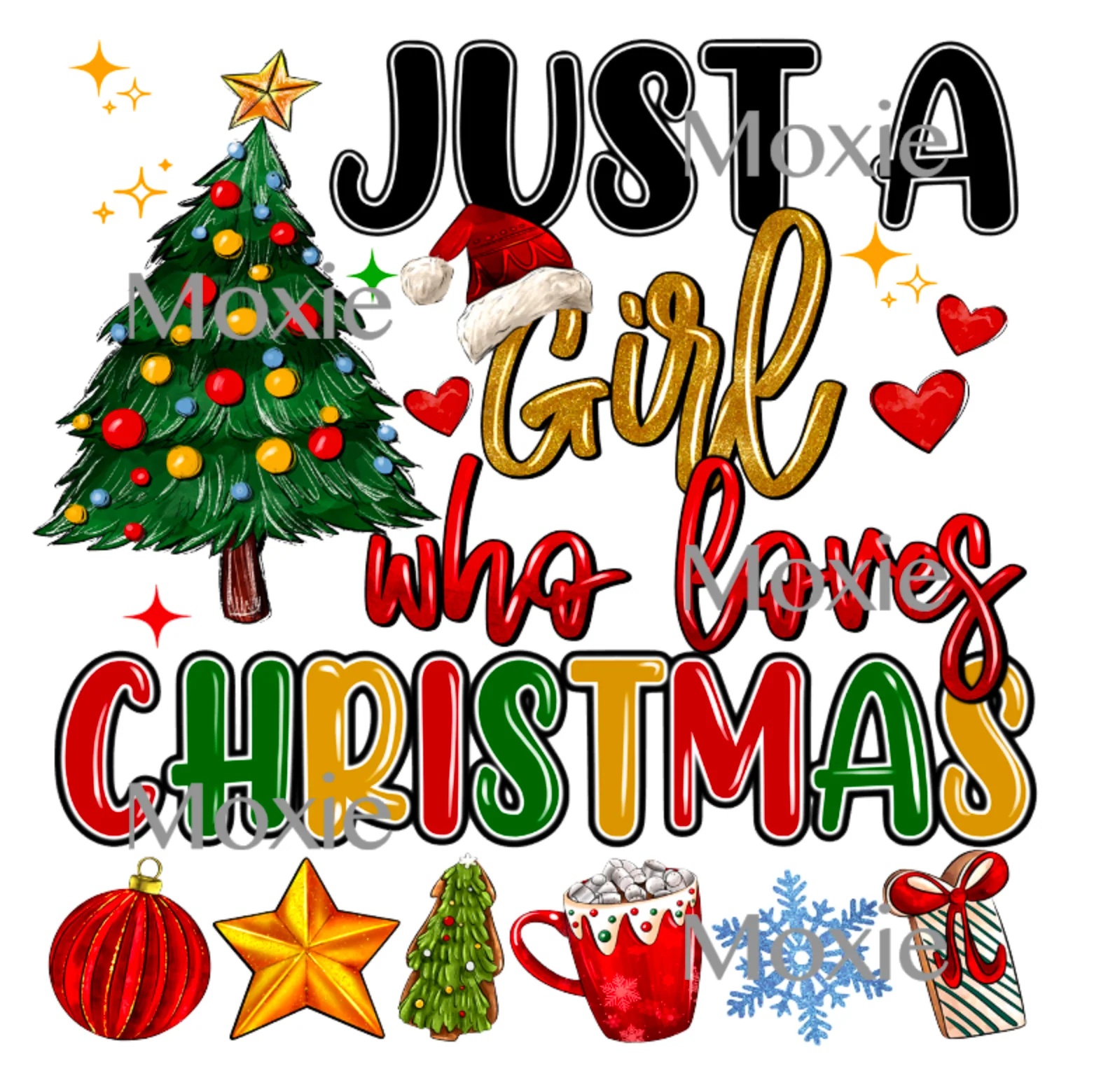 Just A Girl Love Christmas UV DTF - Image 3